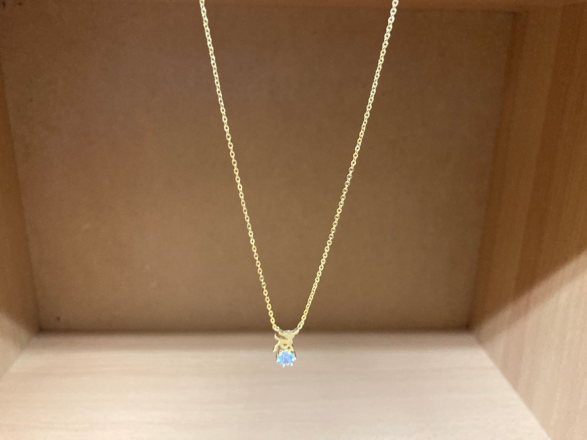 Tiny Treasures Seoul - Deer & Stone Pendant Necklace (Gold) 12