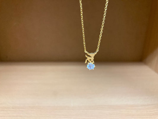 Tiny Treasures Seoul - Deer & Stone Pendant Necklace (Gold) 2