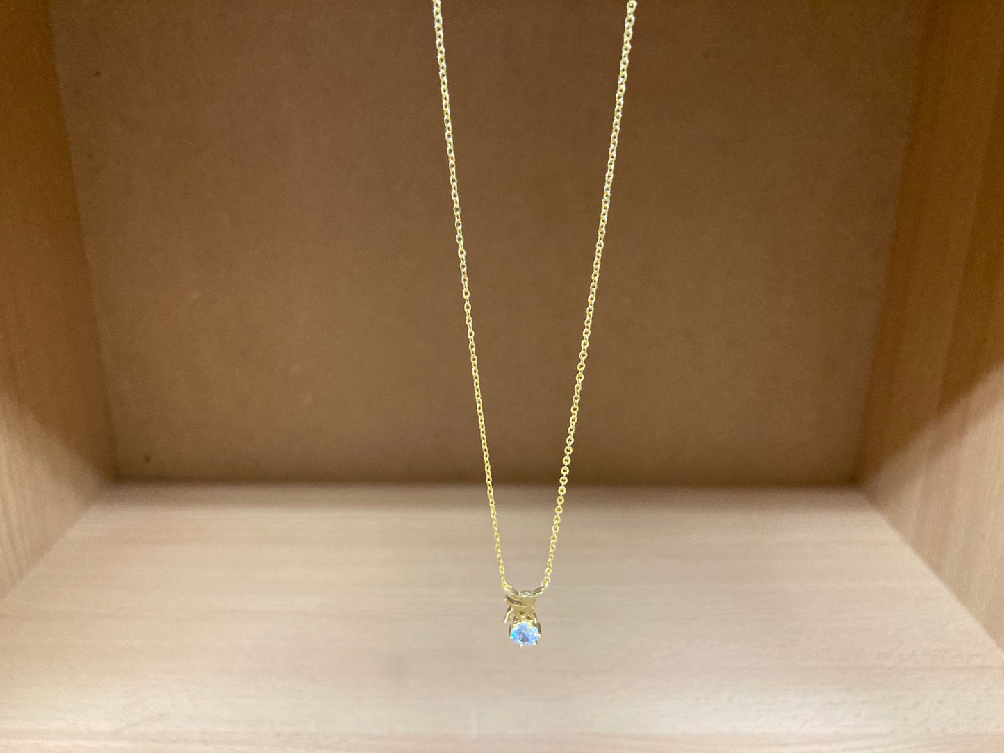Tiny Treasures Seoul - Deer & Stone Pendant Necklace (Gold) 3