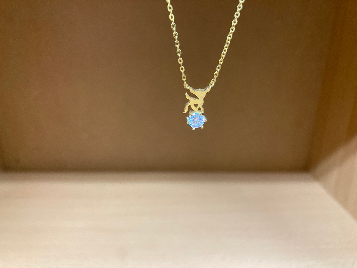 Tiny Treasures Seoul - Deer & Stone Pendant Necklace (Gold) 7