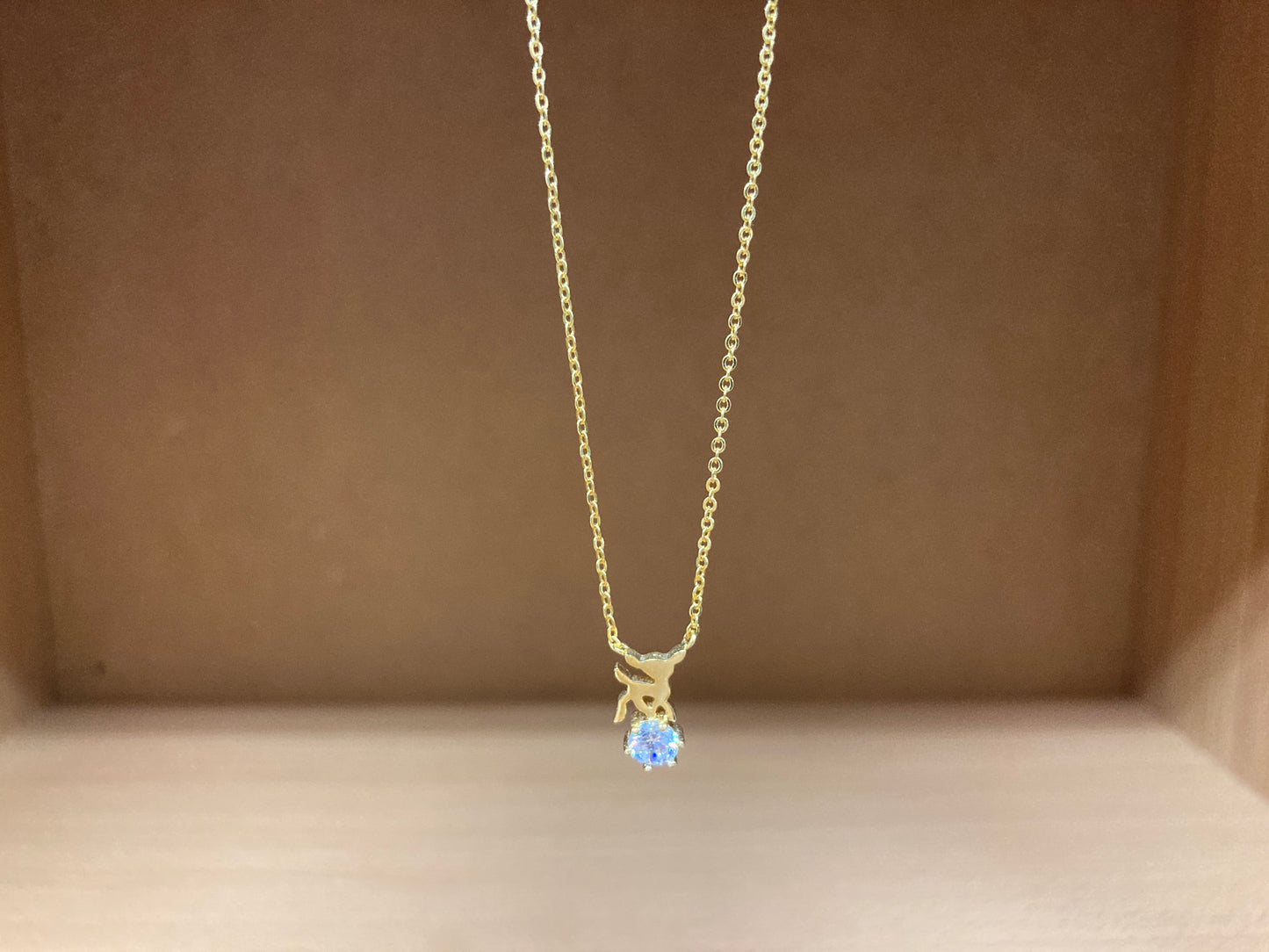 Tiny Treasures Seoul - Deer & Stone Pendant Necklace (Gold) 9