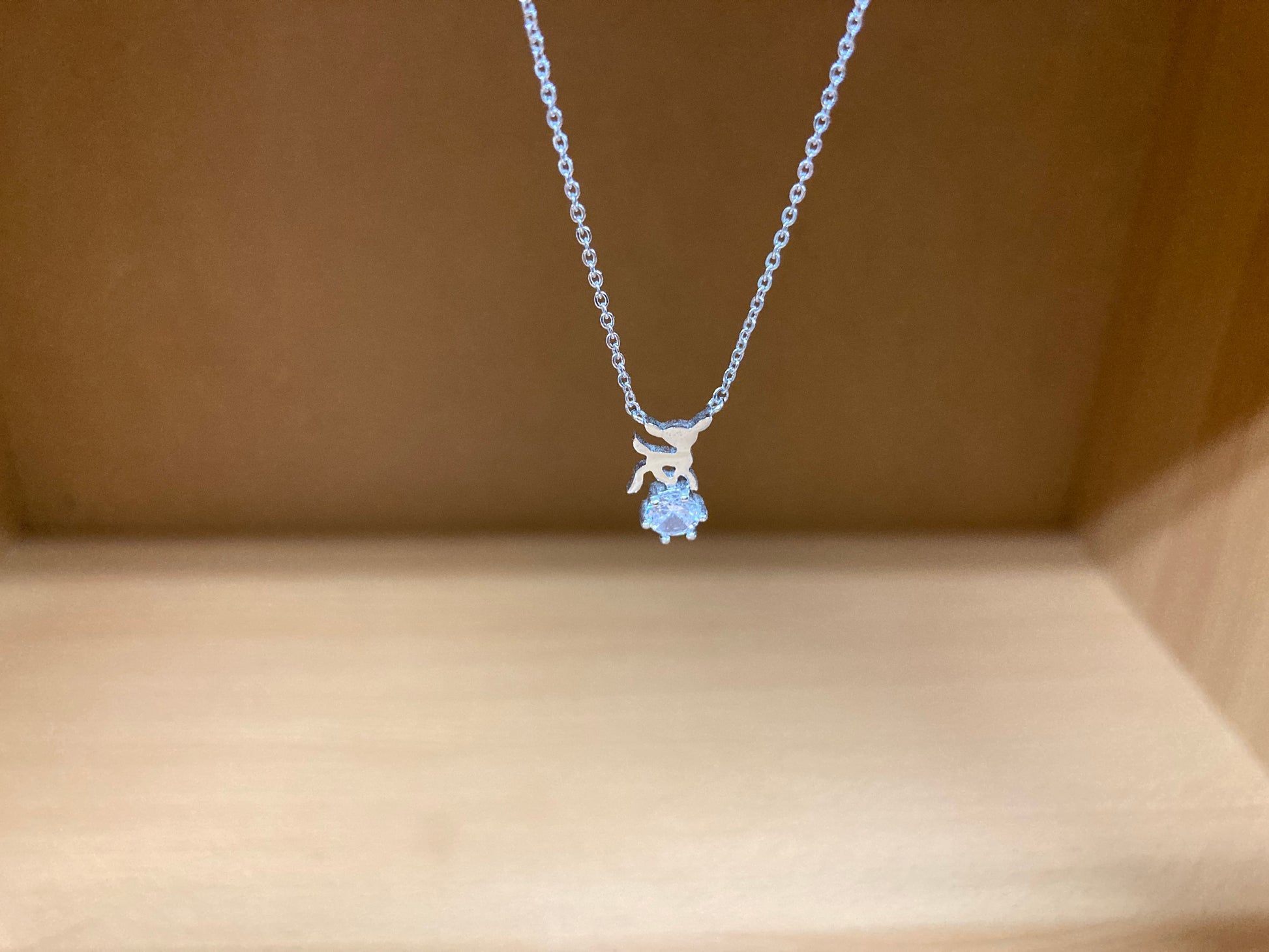 Tiny Treasures Seoul - Deer & Stone Pendant Necklace (Silver) 4