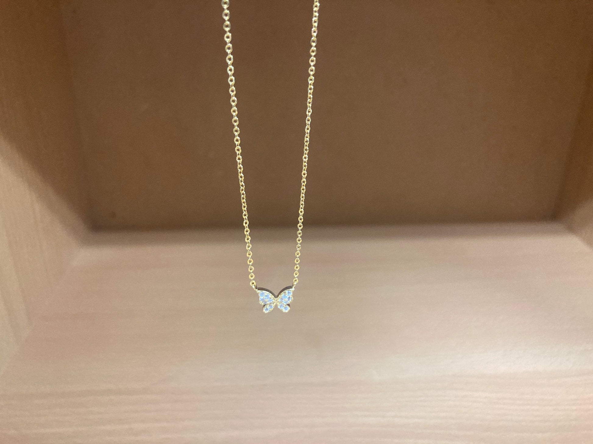 Tiny Treasures Seoul - Delicate Butterfly Necklace (Gold) 