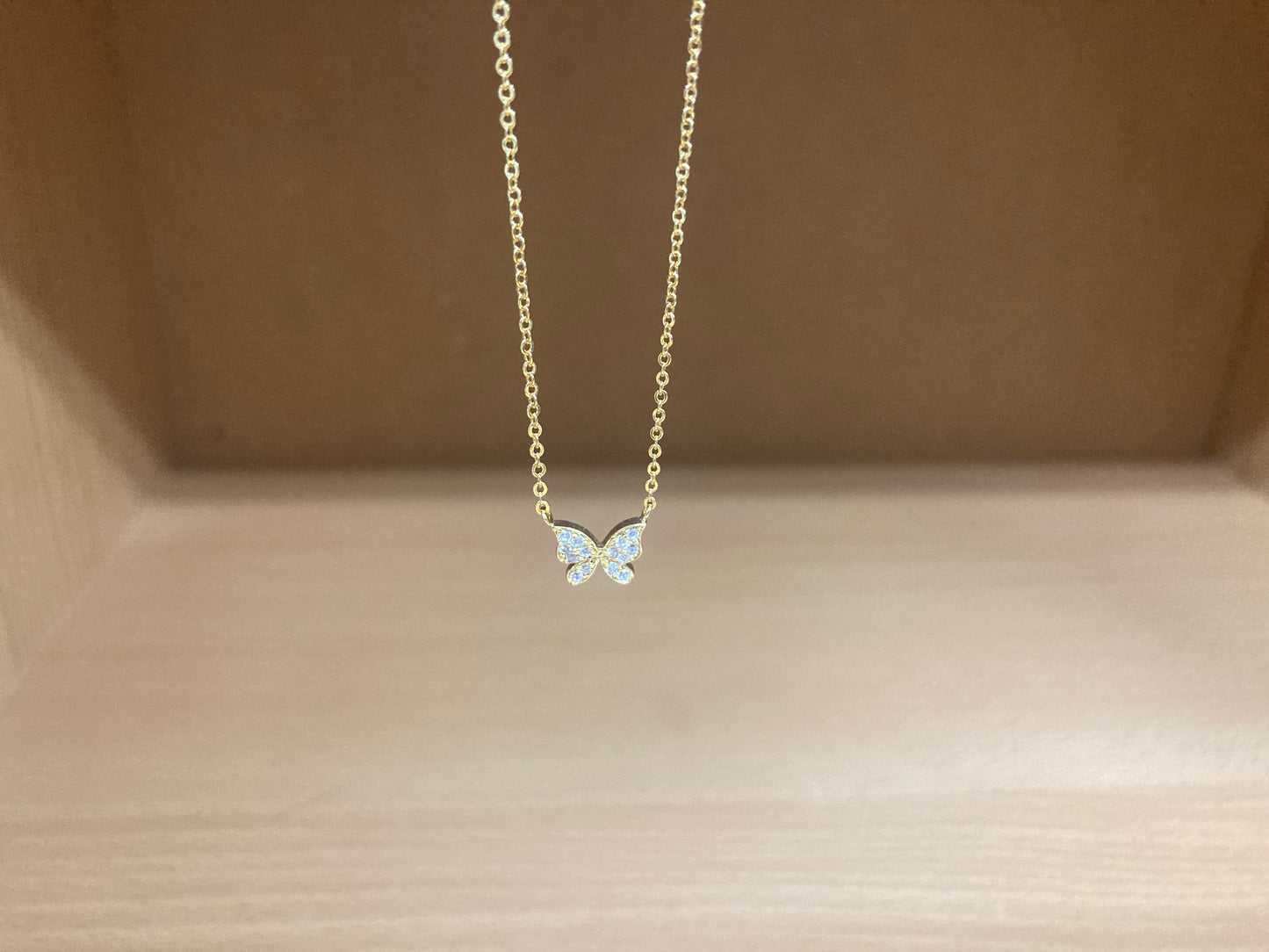 Tiny Treasures Seoul - Delicate Butterfly Necklace (Gold) 2
