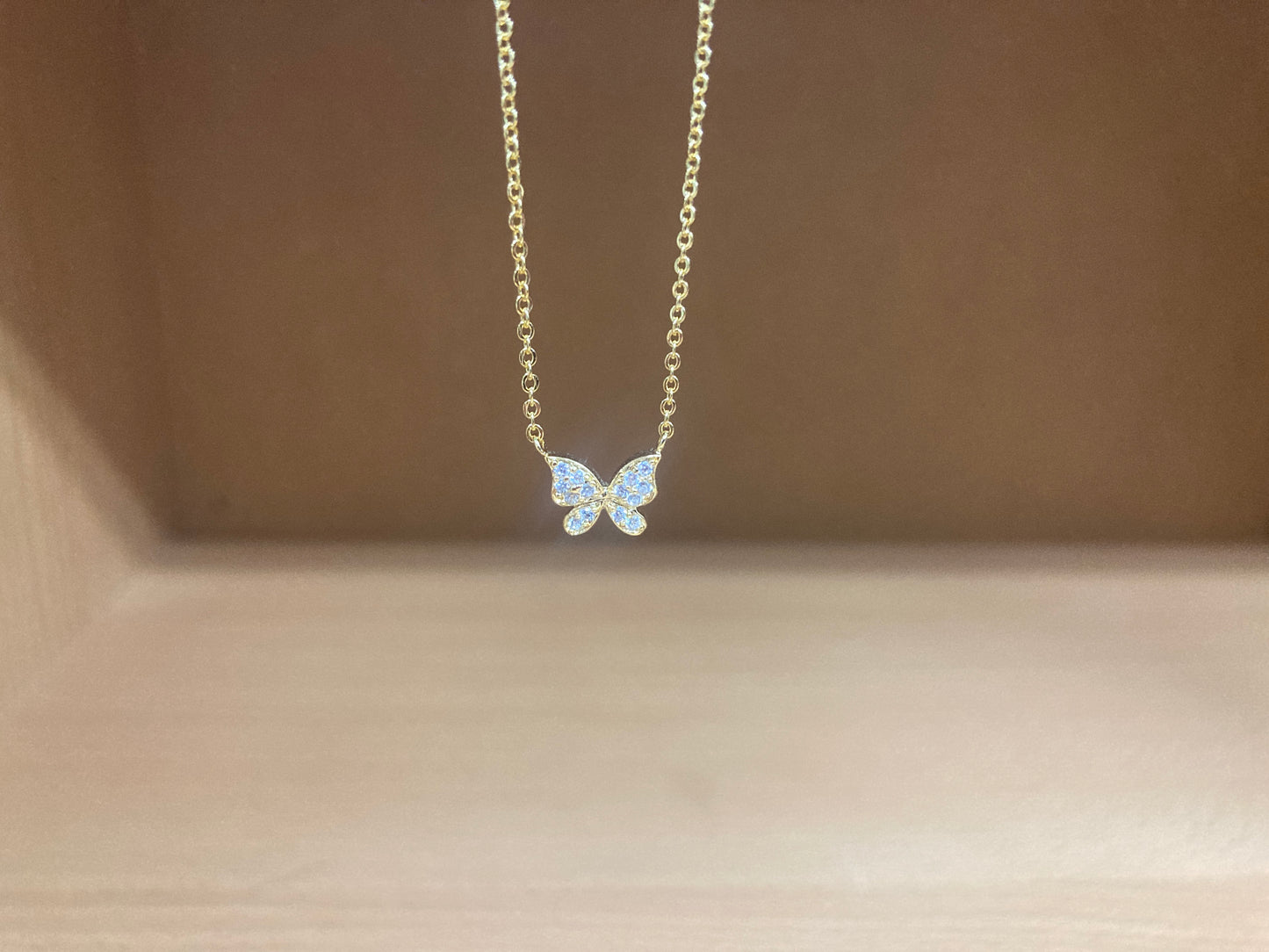 Tiny Treasures Seoul - Delicate Butterfly Necklace (Gold) 3