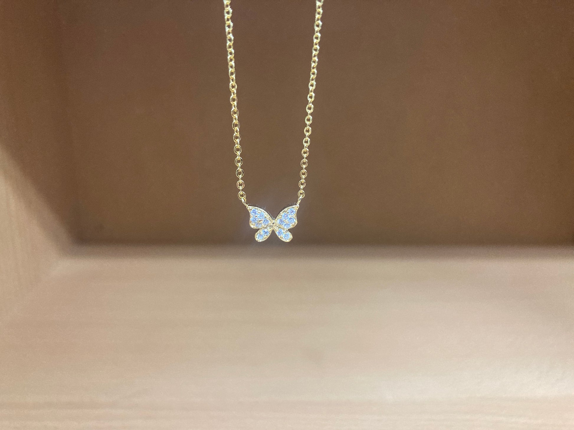 Tiny Treasures Seoul - Delicate Butterfly Necklace (Gold) 3