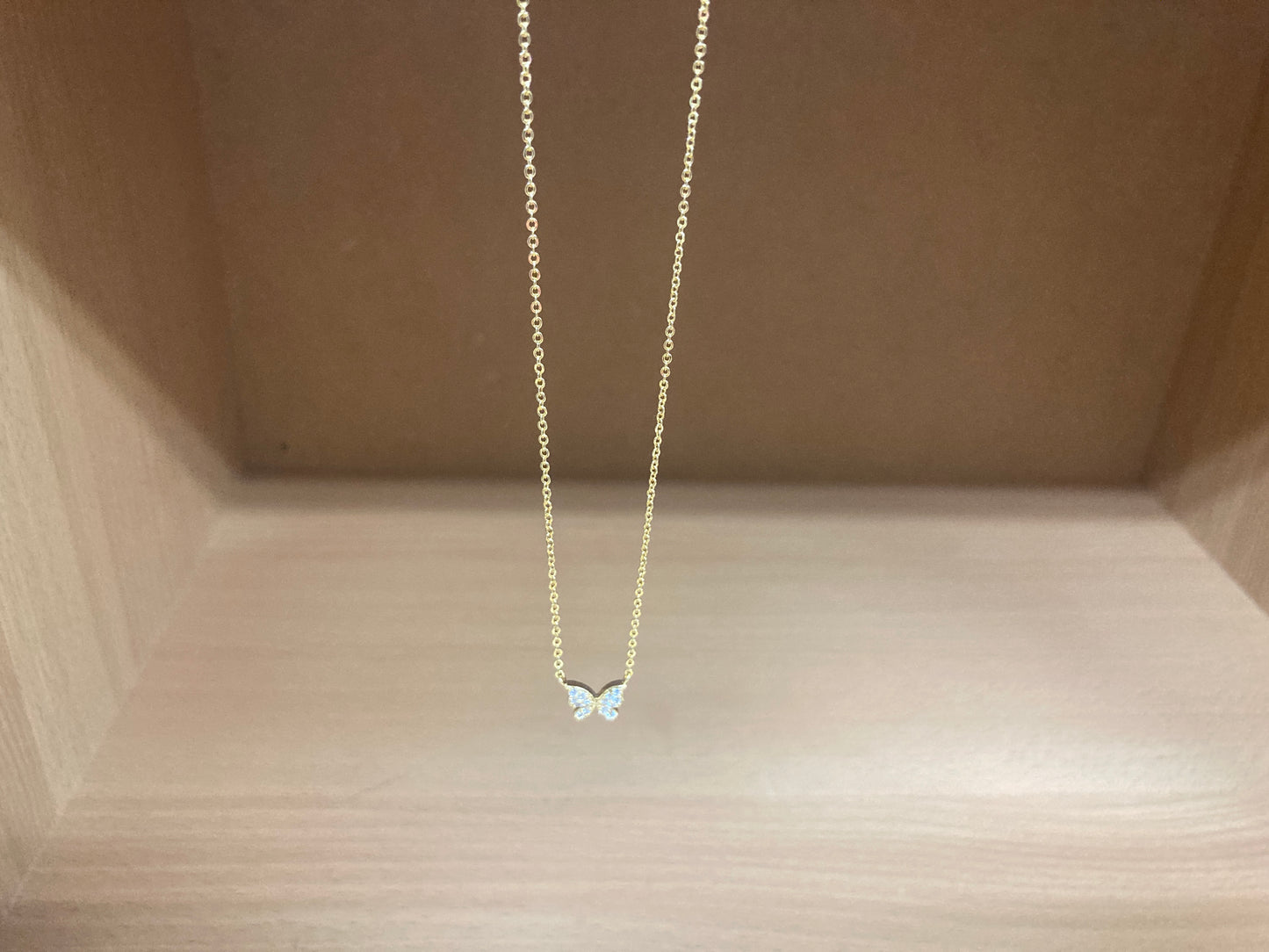 Tiny Treasures Seoul - Delicate Butterfly Necklace (Gold) 4