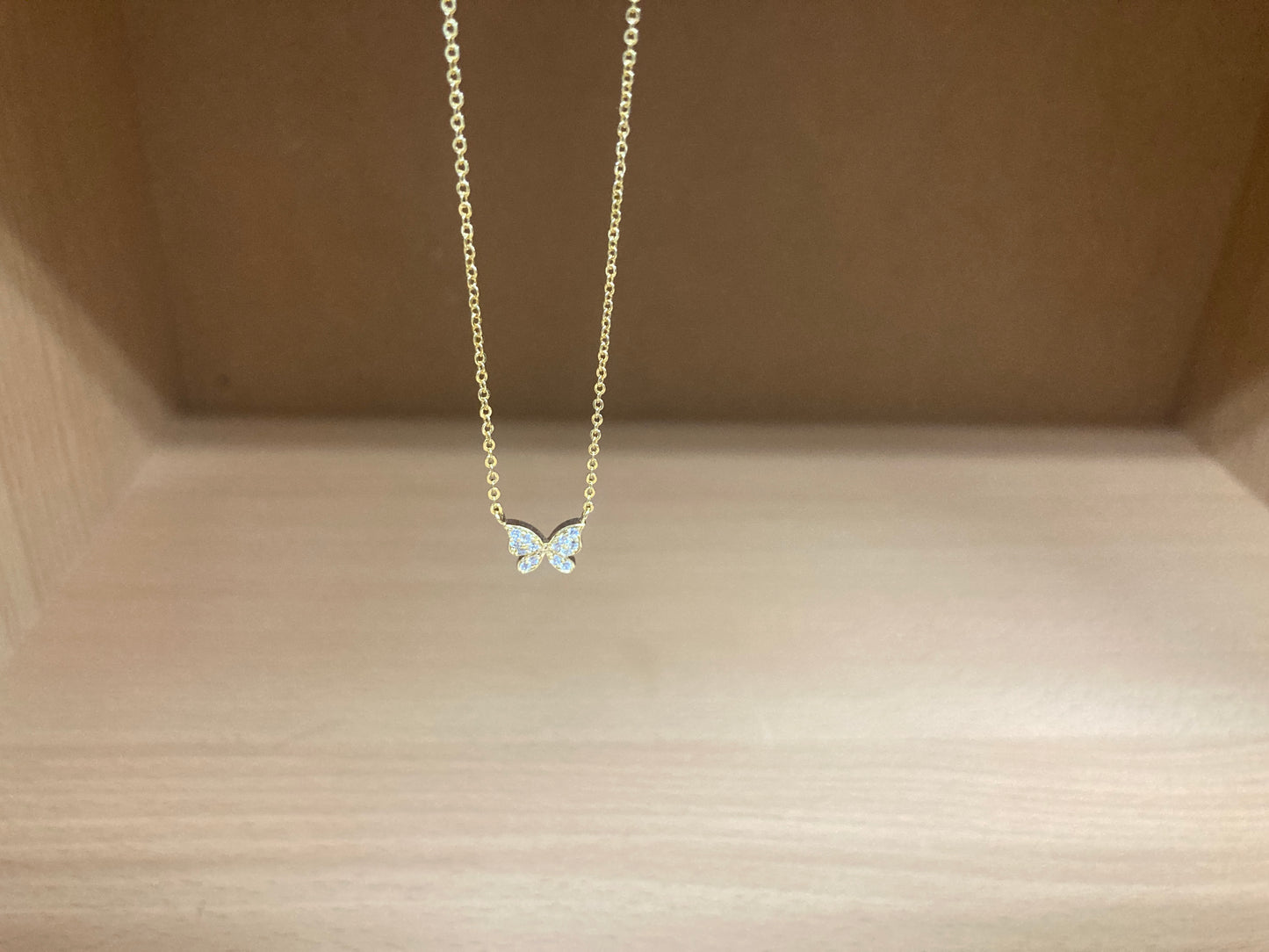 Tiny Treasures Seoul - Delicate Butterfly Necklace (Gold) 5