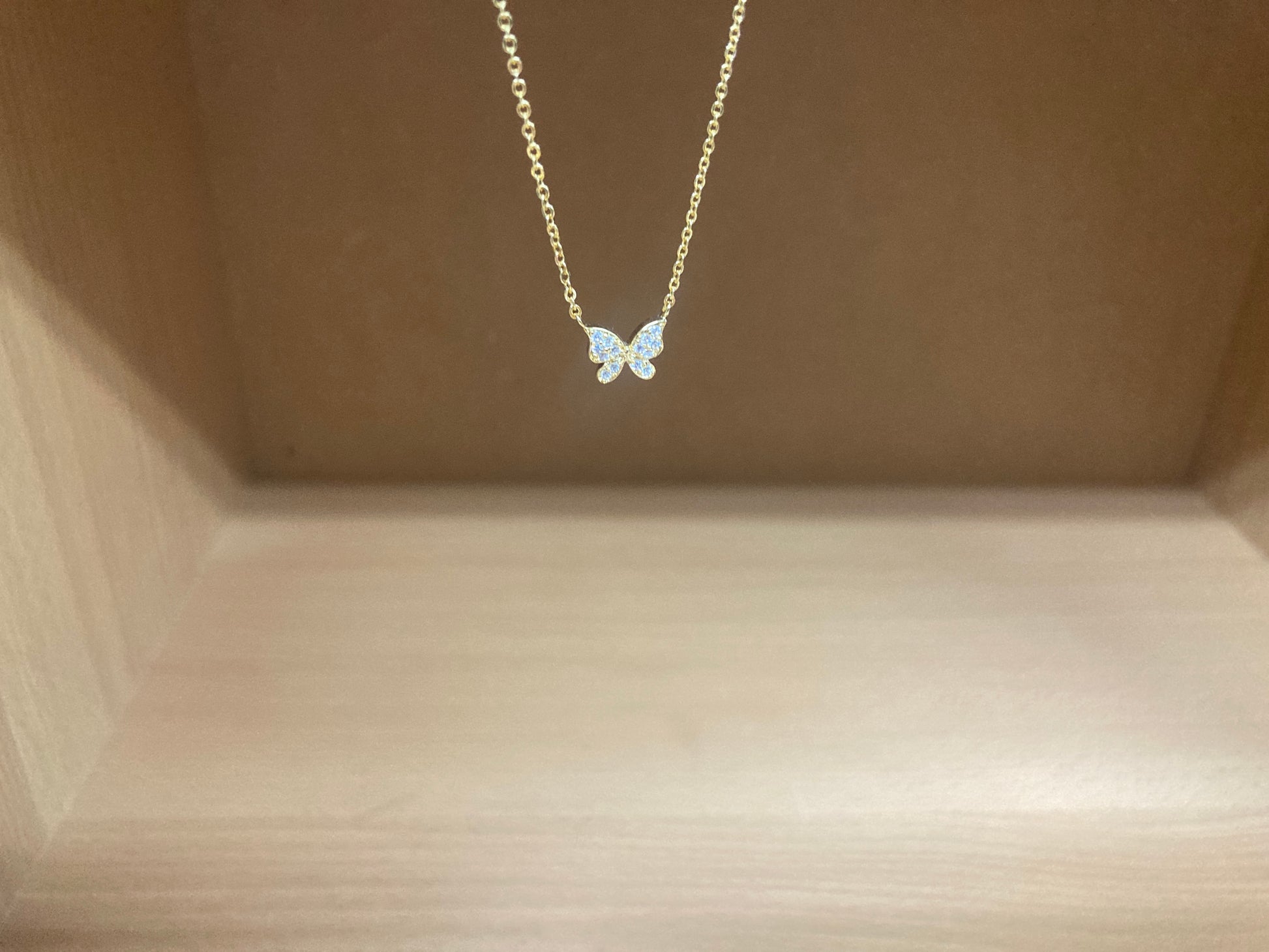 Tiny Treasures Seoul - Delicate Butterfly Necklace (Gold) 6