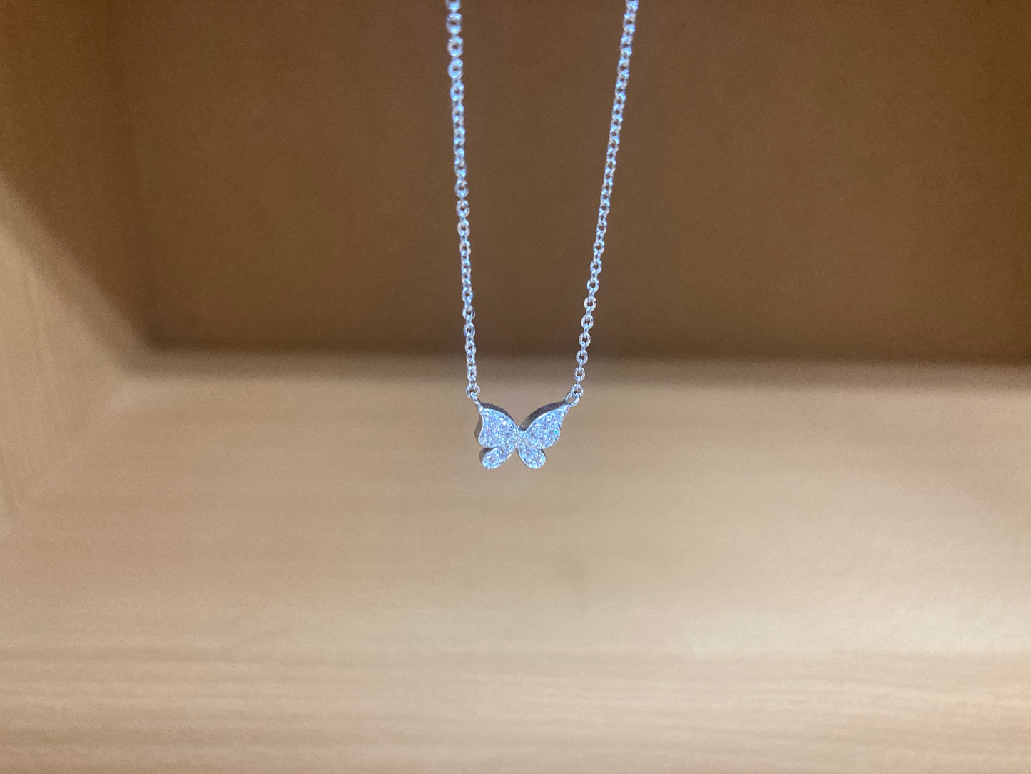 Tiny Treasures Seoul - Delicate Butterfly Necklace (Silver) 