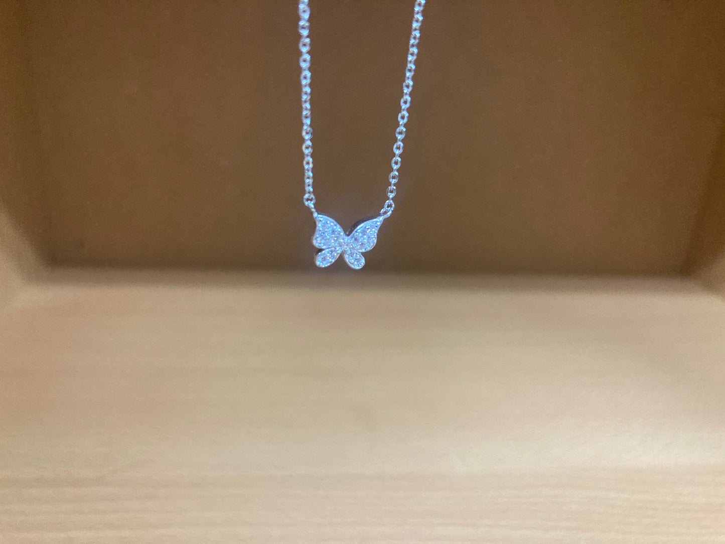 Tiny Treasures Seoul - Delicate Butterfly Necklace (Silver) 6