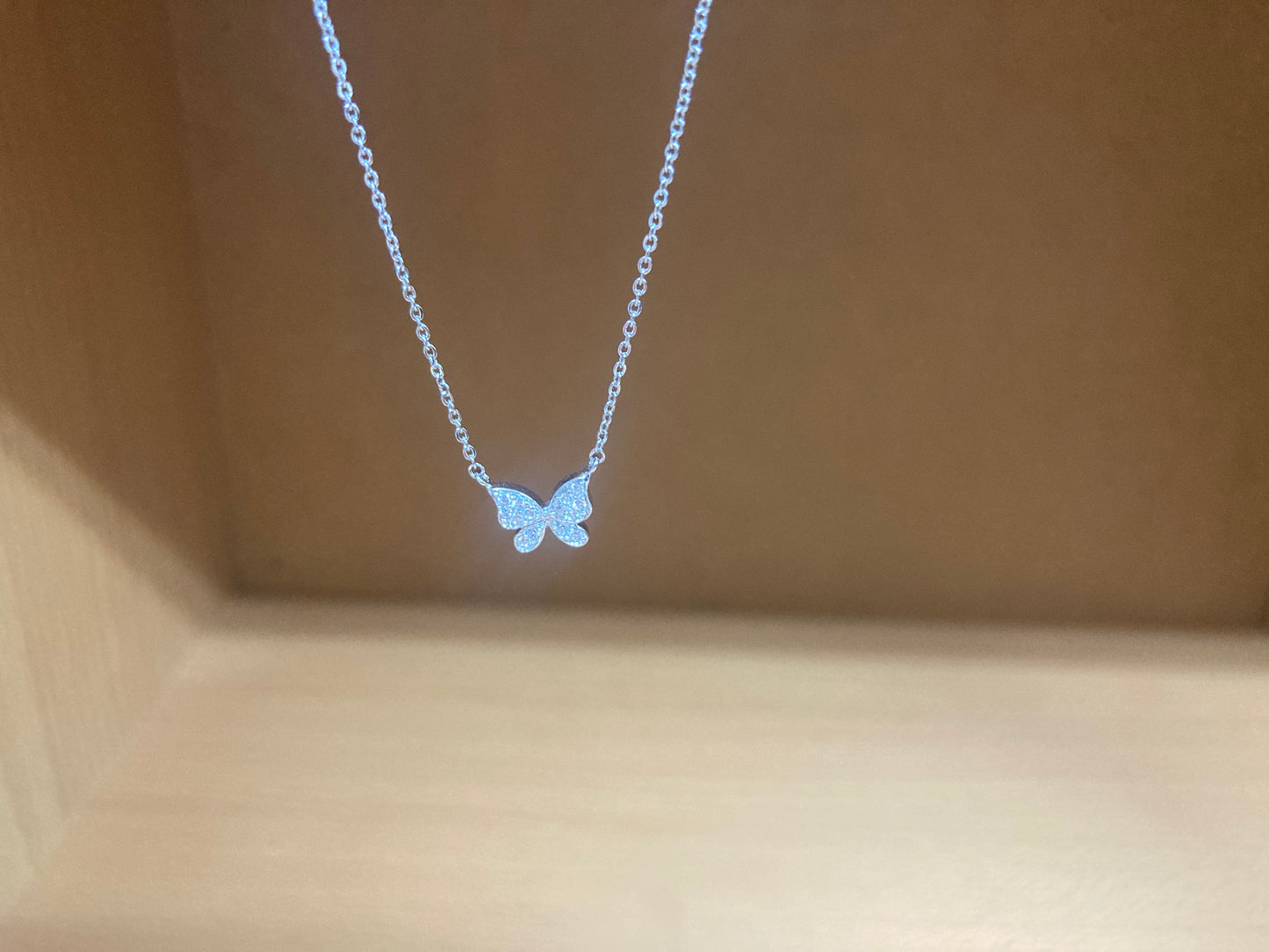 Tiny Treasures Seoul - Delicate Butterfly Necklace (Silver) 8