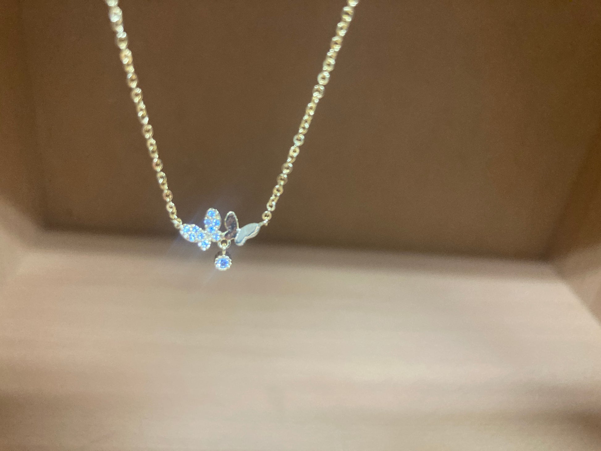 Tiny Treasures Seoul - Delicate Double Butterfly Necklace (Gold) 13