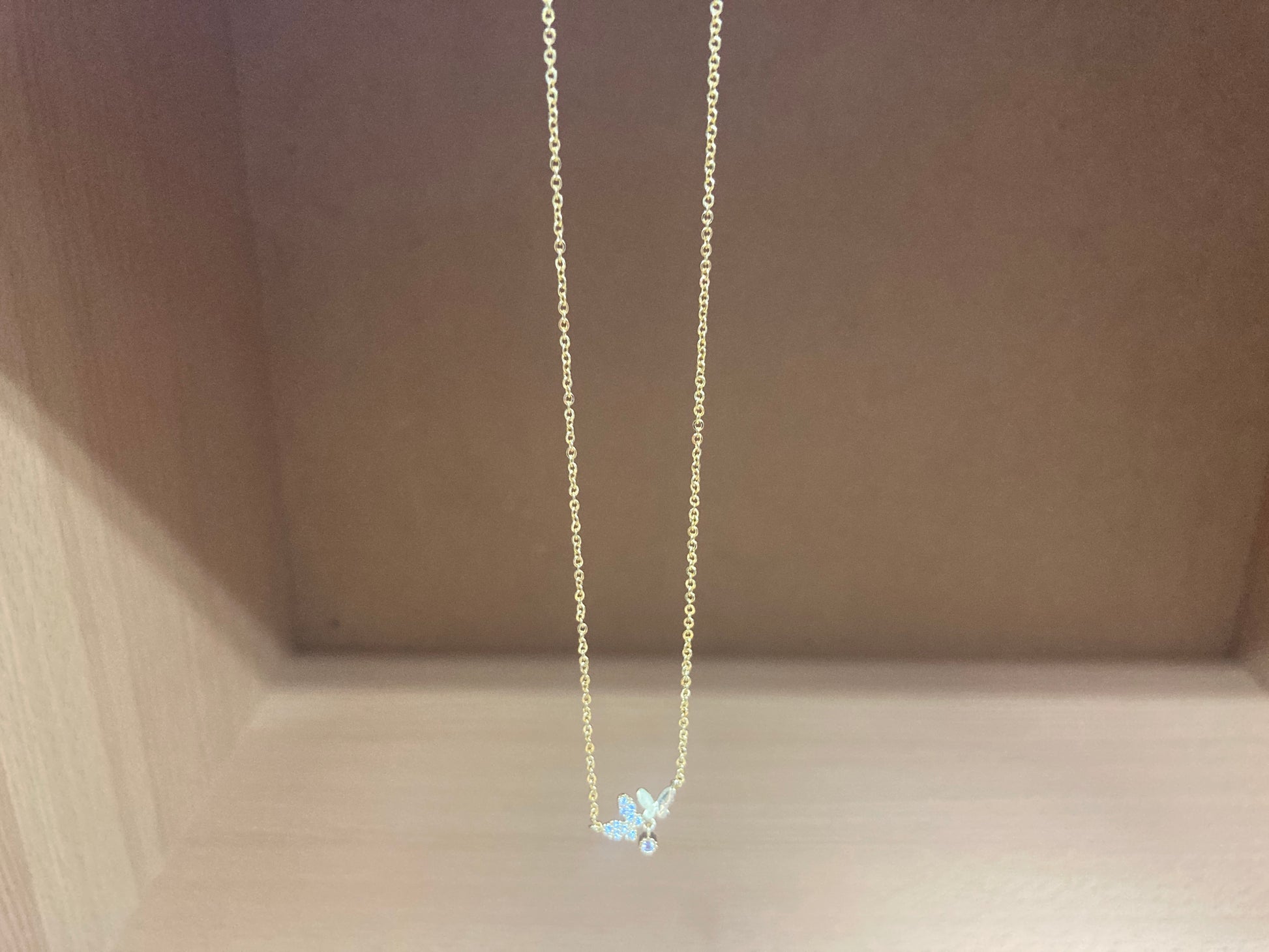 Tiny Treasures Seoul - Delicate Double Butterfly Necklace (Gold) 2