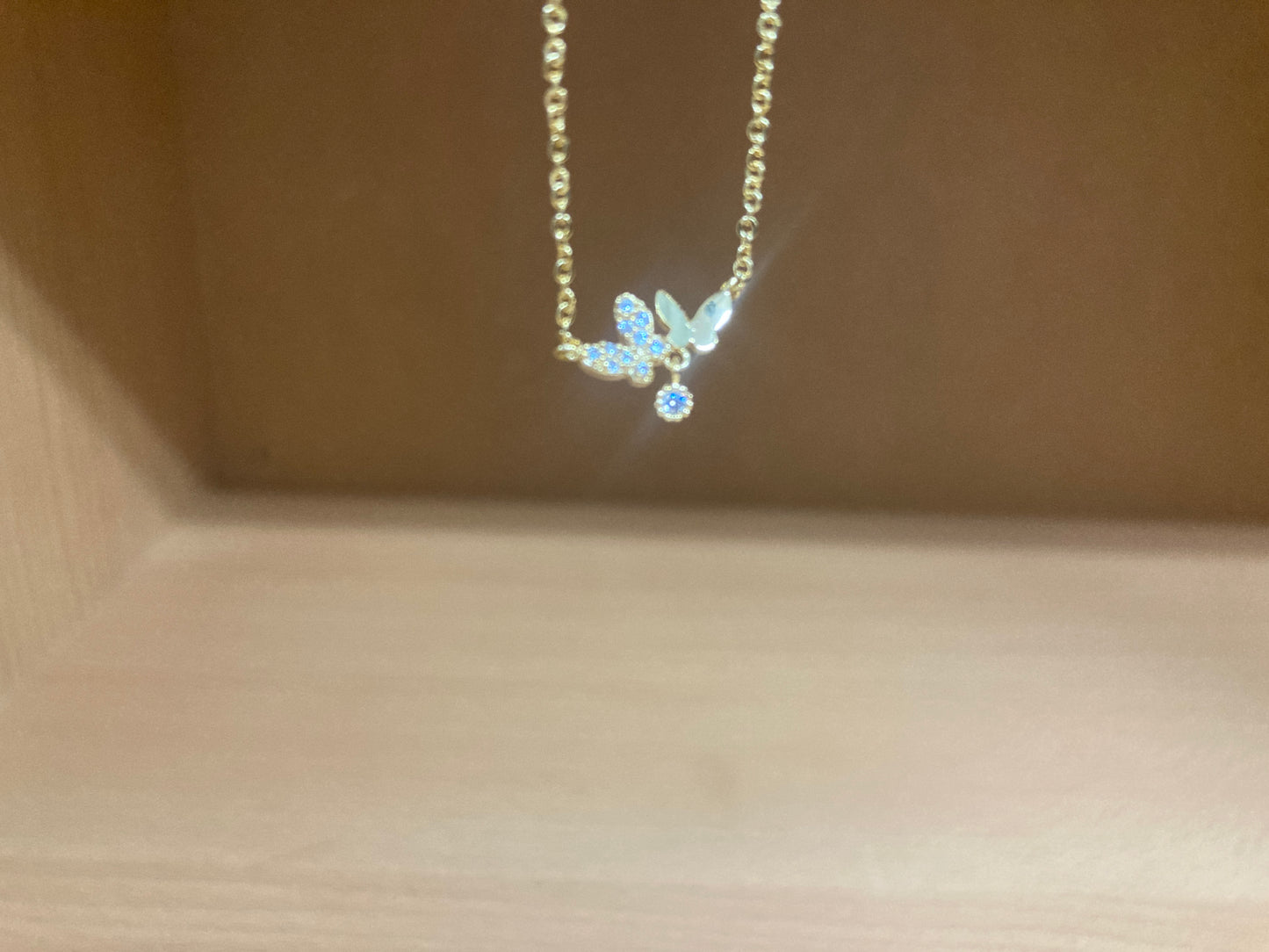 Tiny Treasures Seoul - Delicate Double Butterfly Necklace (Gold) 4