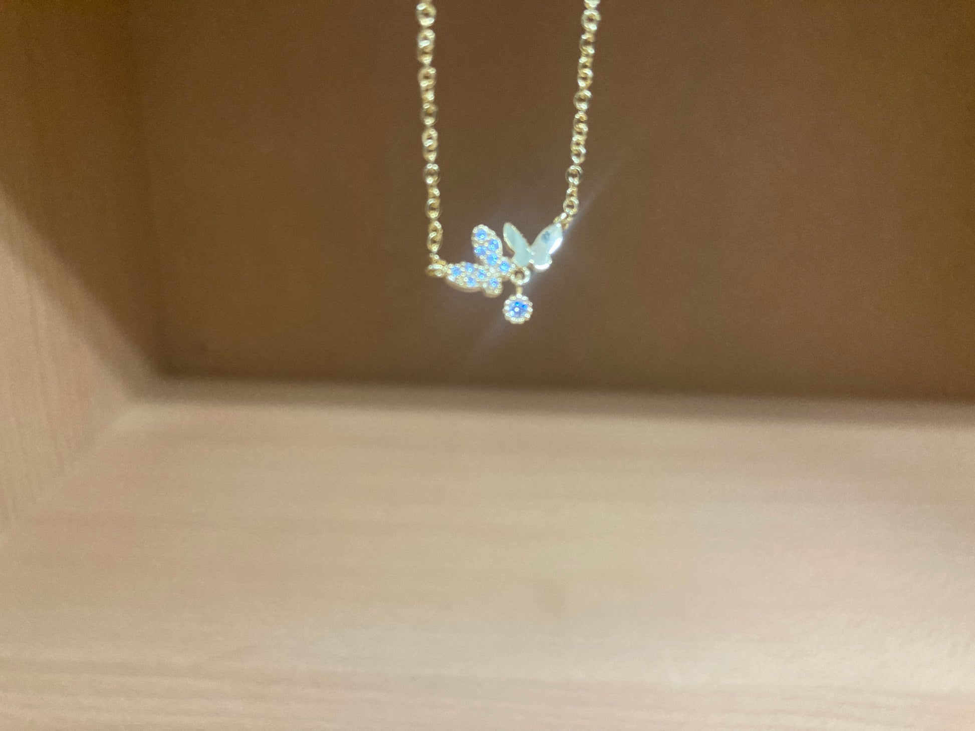 Tiny Treasures Seoul - Delicate Double Butterfly Necklace (Gold) 4
