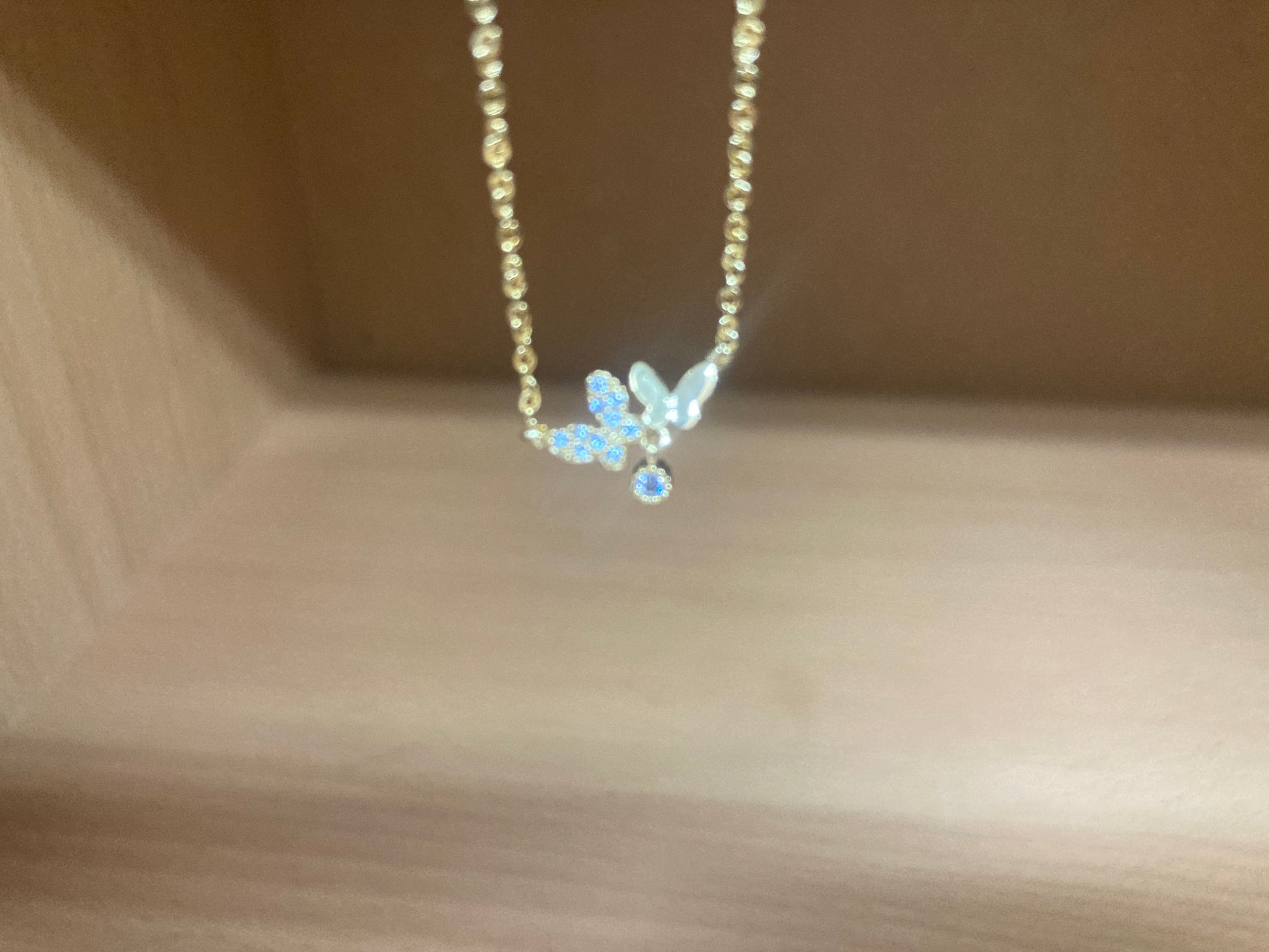 Tiny Treasures Seoul - Delicate Double Butterfly Necklace (Gold) 6