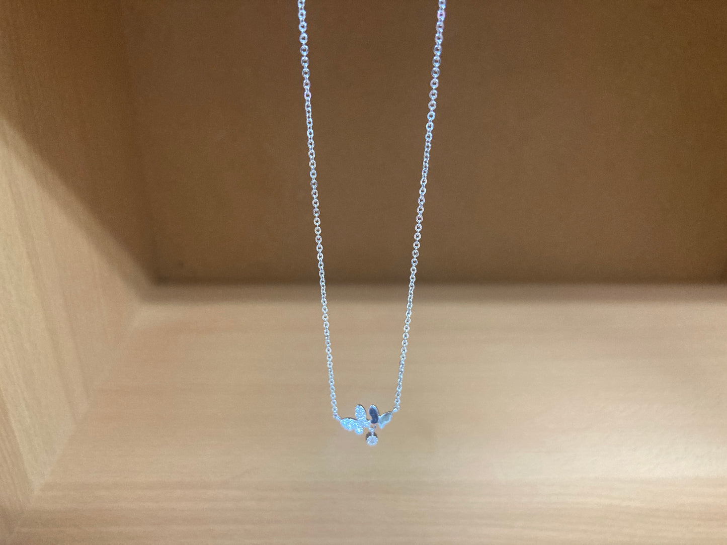 Tiny Treasures Seoul - Delicate Double Butterfly Necklace (Silver) 2