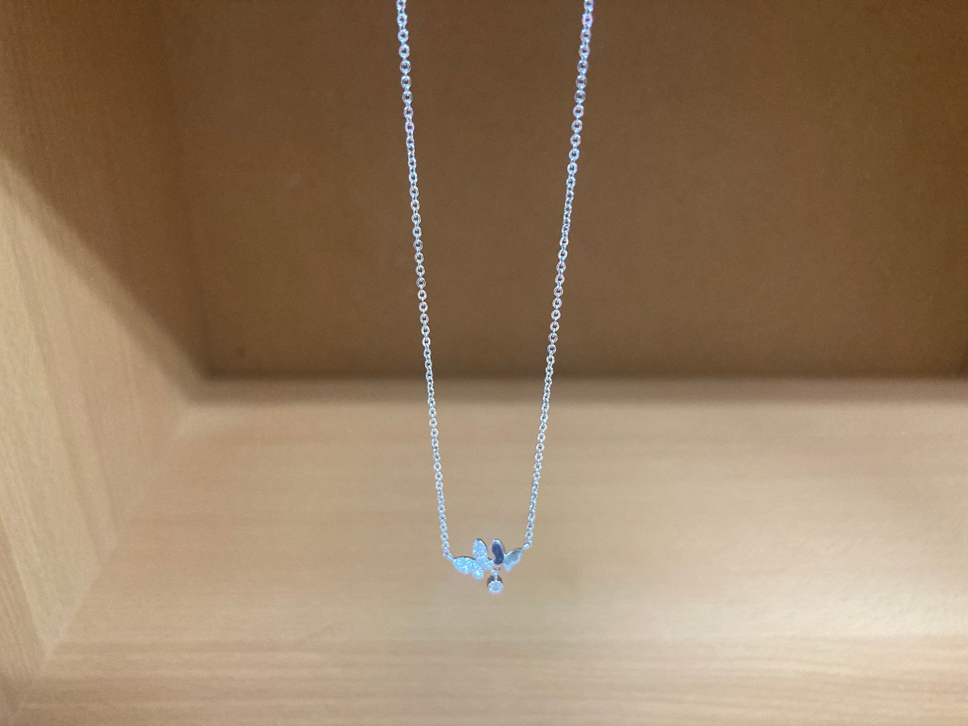 Tiny Treasures Seoul - Delicate Double Butterfly Necklace (Silver) 2