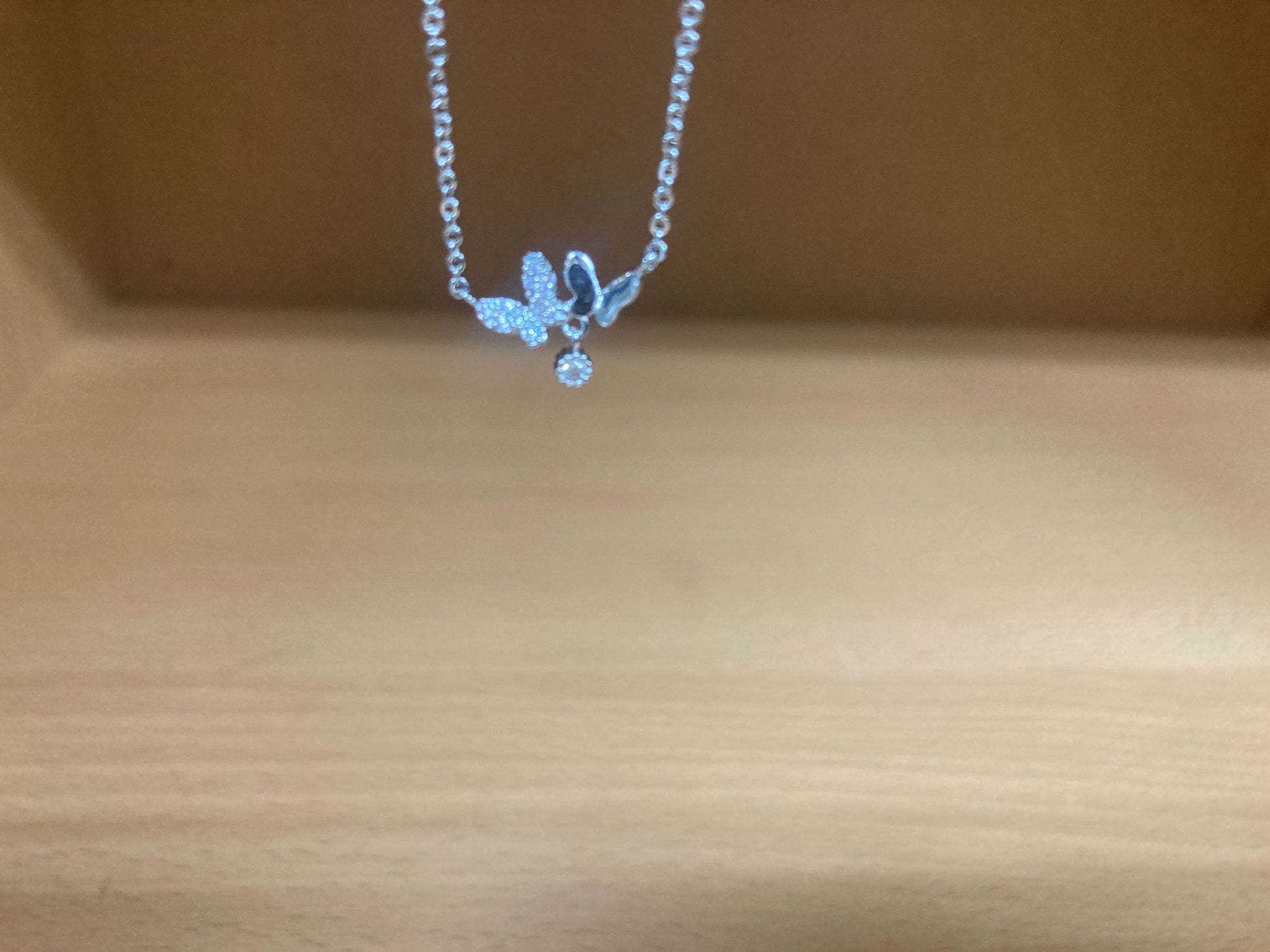Tiny Treasures Seoul - Delicate Double Butterfly Necklace (Silver) 3