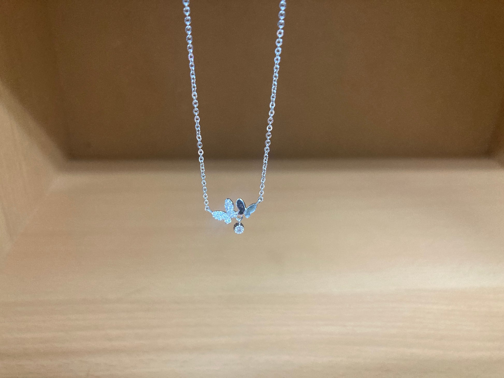 Tiny Treasures Seoul - Delicate Double Butterfly Necklace (Silver) 5