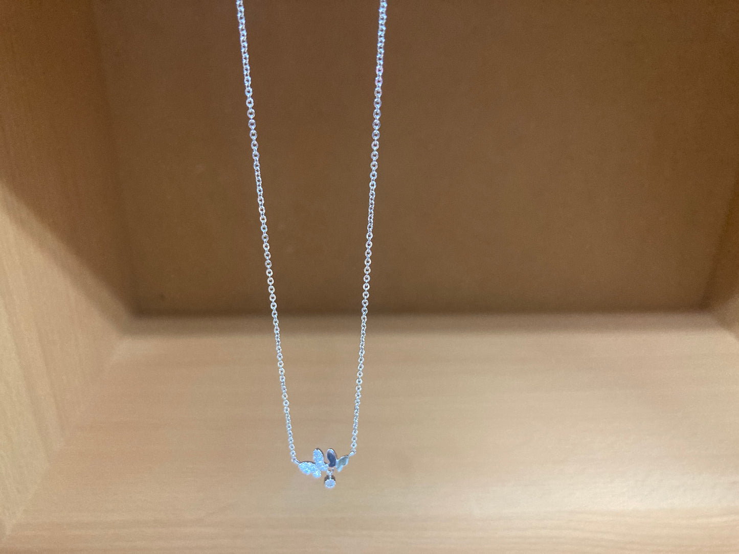 Tiny Treasures Seoul - Delicate Double Butterfly Necklace (Silver) 6