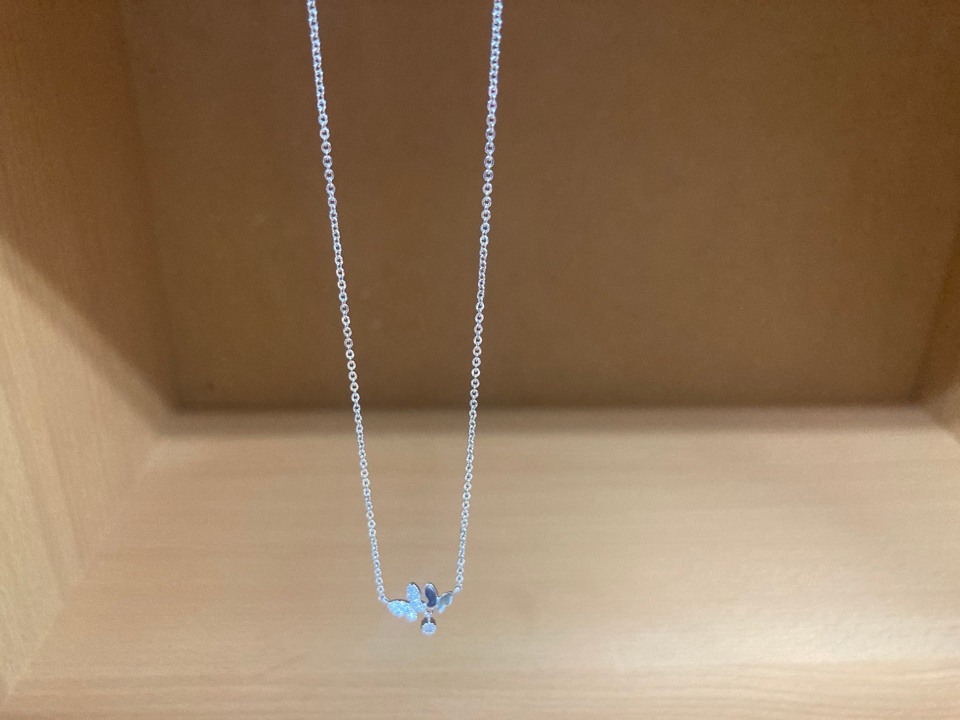 Tiny Treasures Seoul - Delicate Double Butterfly Necklace (Silver) 6