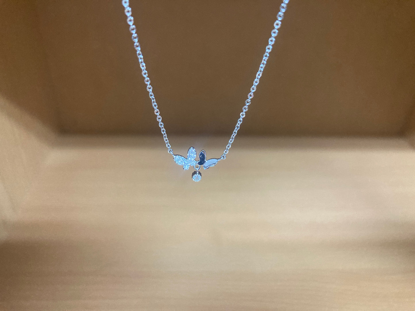Tiny Treasures Seoul - Delicate Double Butterfly Necklace (Silver) 8