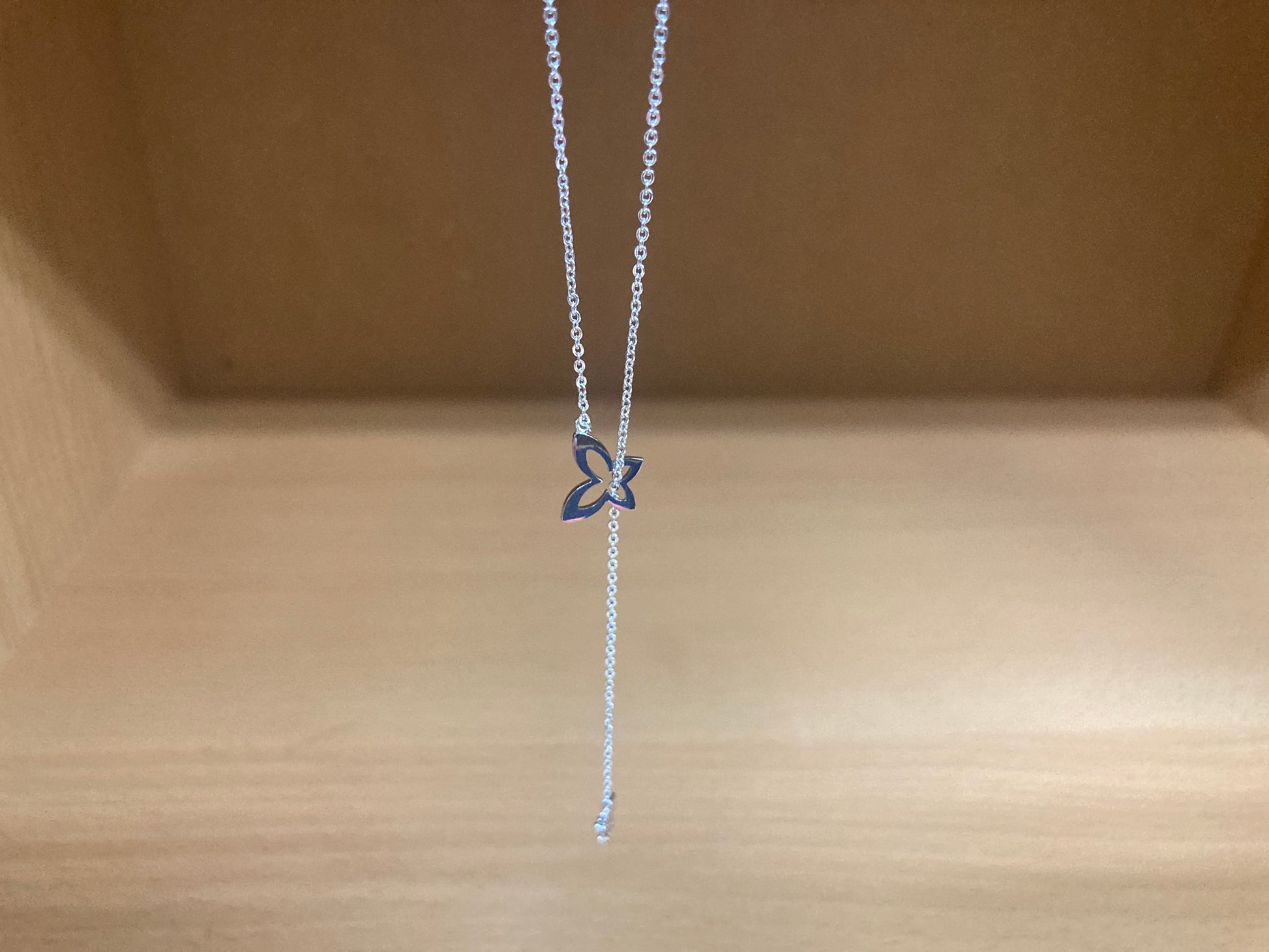 Tiny Treasures Seoul - Double Butterfly Drop Necklace (Silver) 3