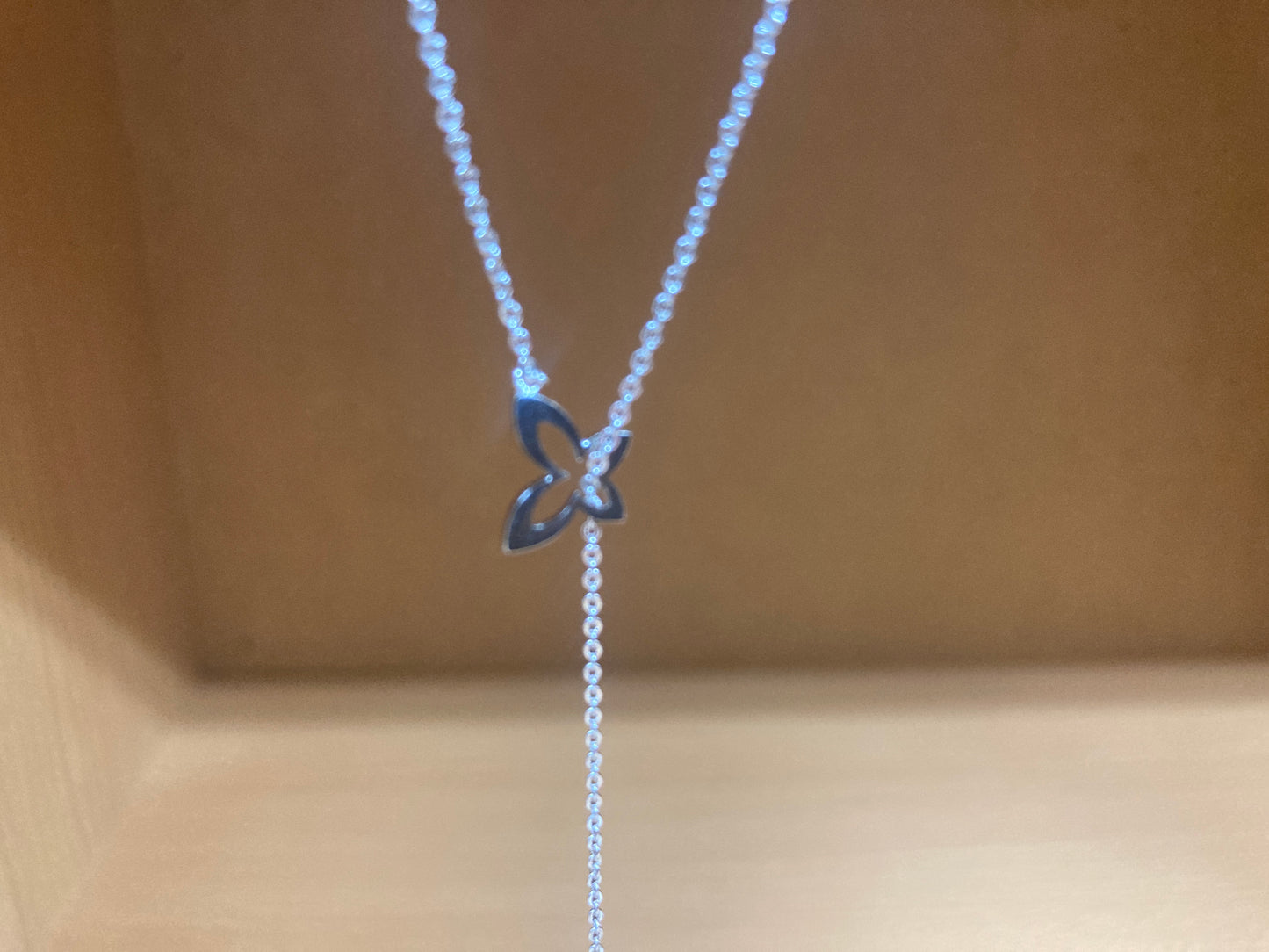 Tiny Treasures Seoul - Double Butterfly Drop Necklace (Silver) 6