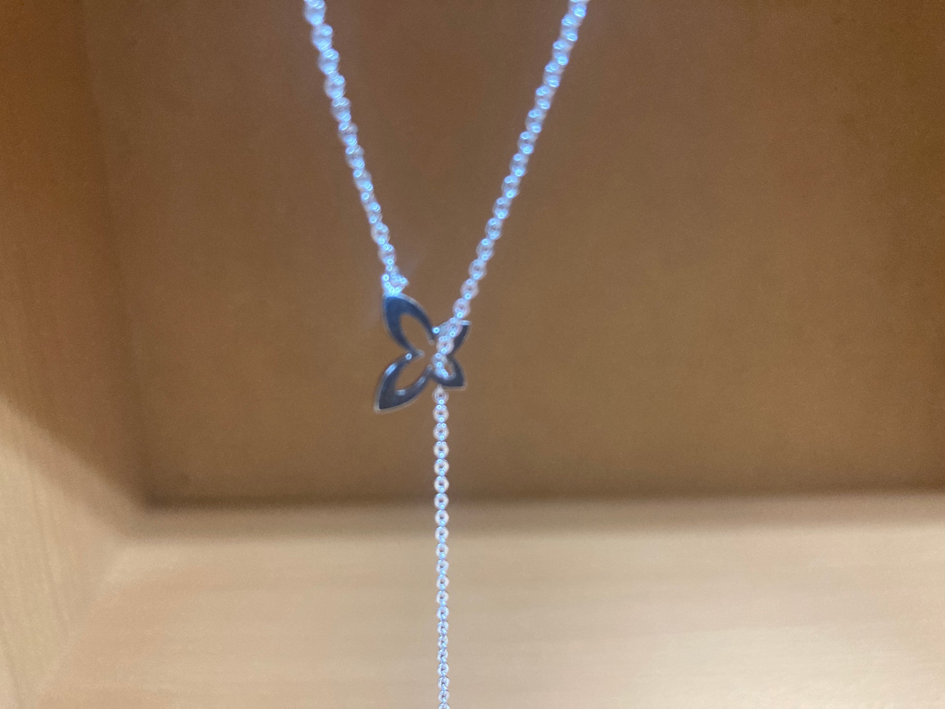 Tiny Treasures Seoul - Double Butterfly Drop Necklace (Silver) 6