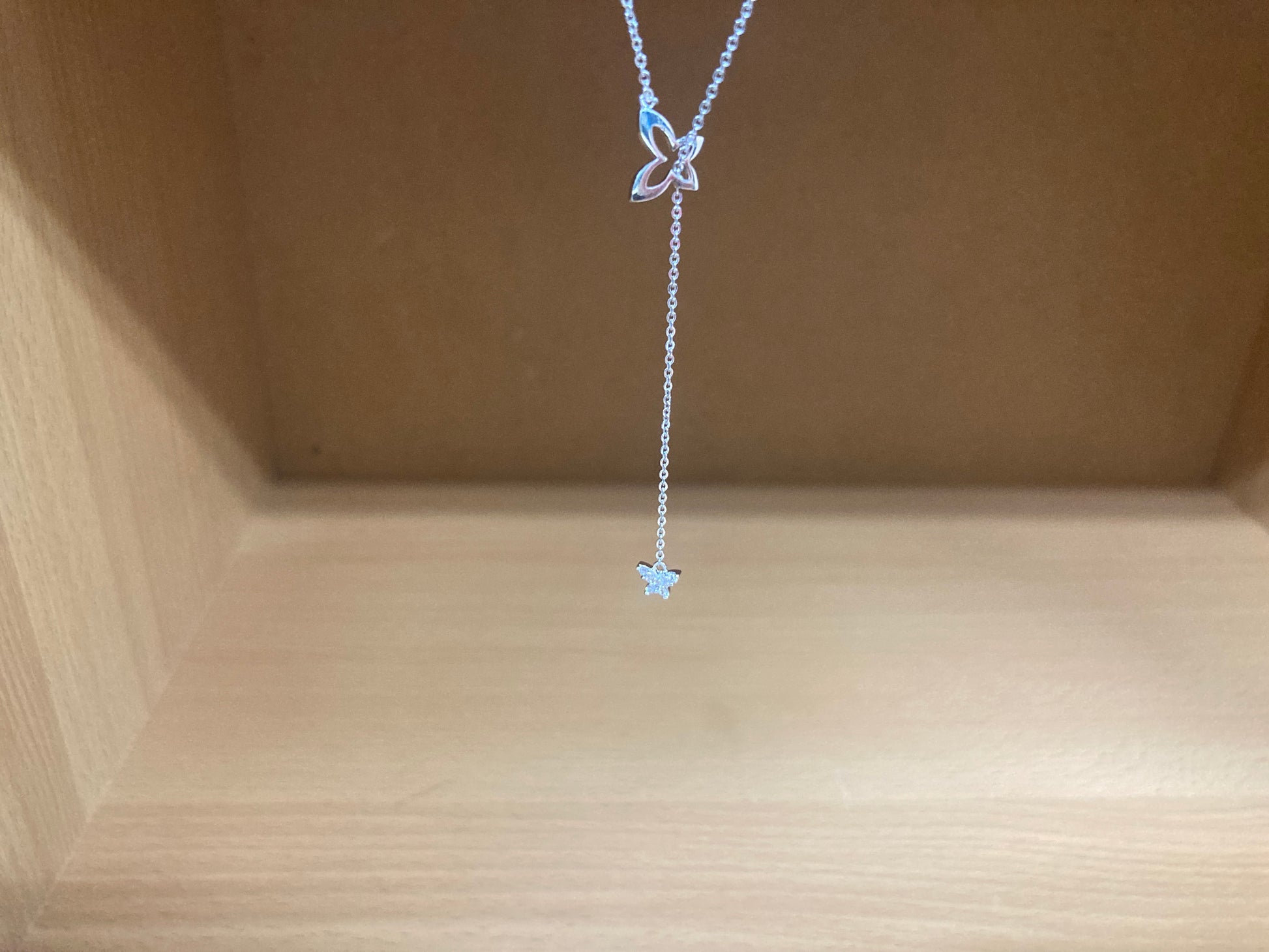 Tiny Treasures Seoul - Double Butterfly Drop Necklace (Silver) 5