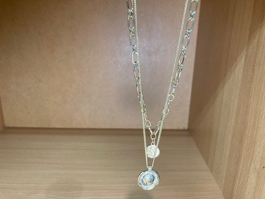 Double Coin Layered Choker Necklace