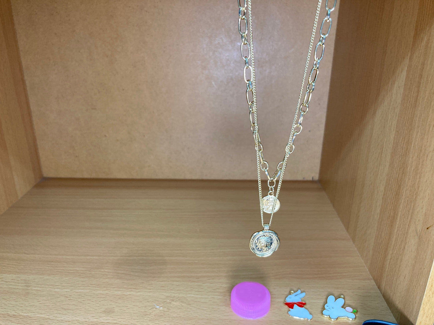 Tiny Treasures Seoul - Double Coin Layered Choker Necklace