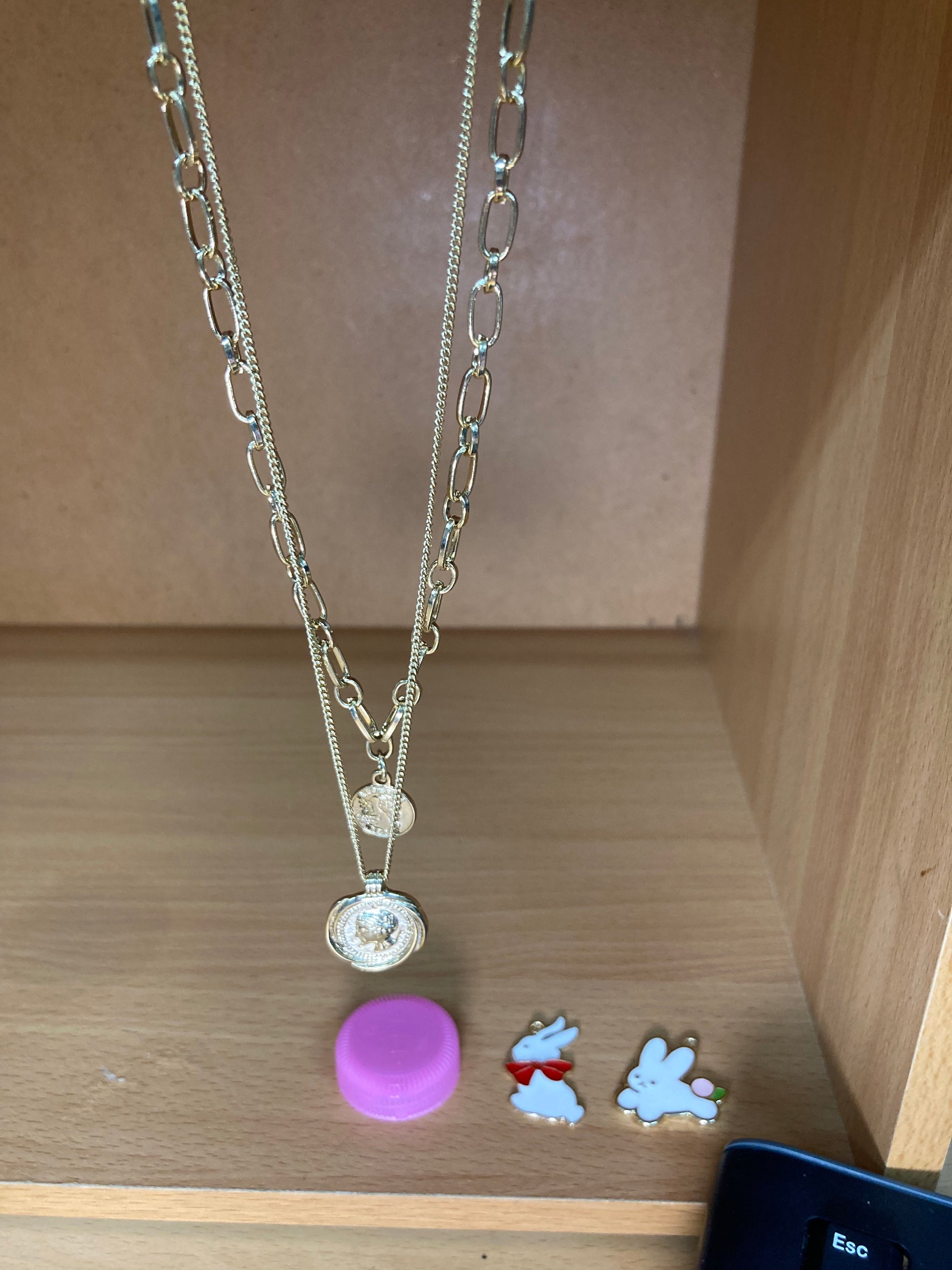 Tiny Treasures Seoul - Double Coin Layered Choker Necklace