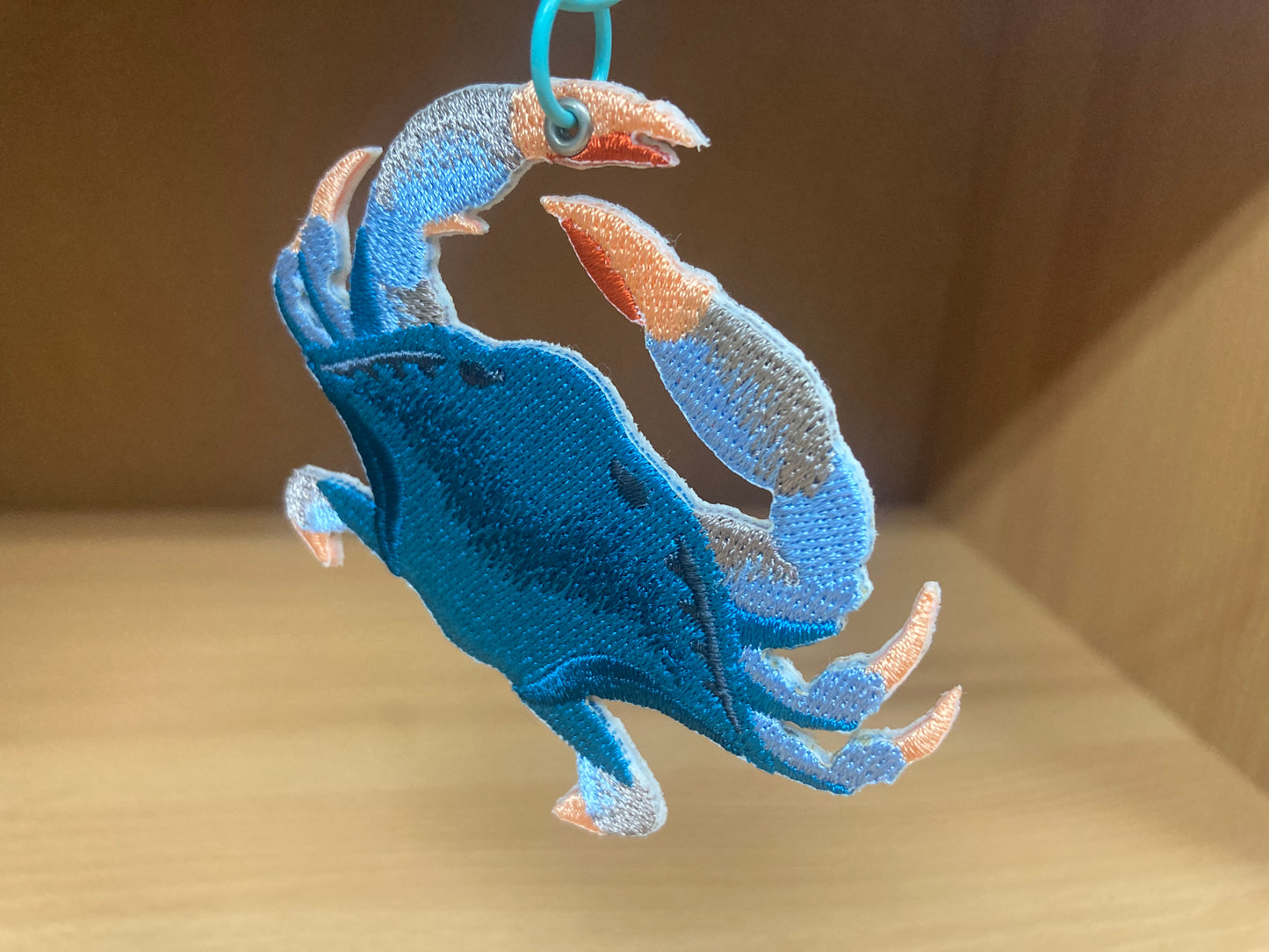 Tiny Treasures Seoul - Embroidered Blue Crab Bag Charm 5