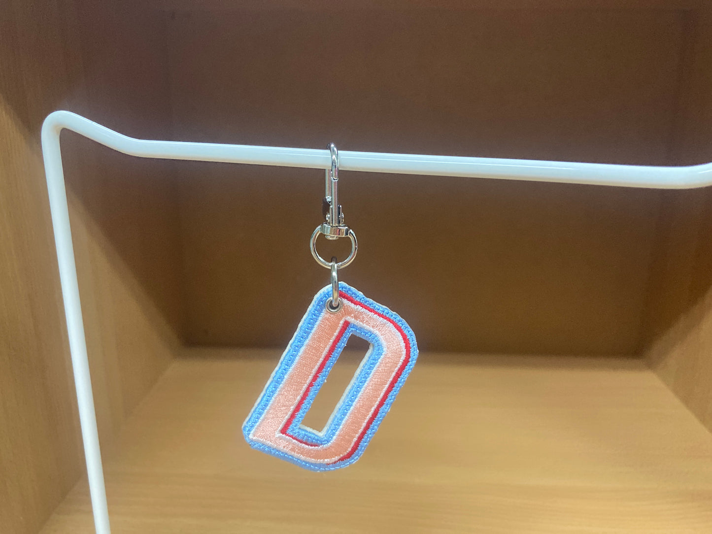 Embroidered Initial D Bag Charm