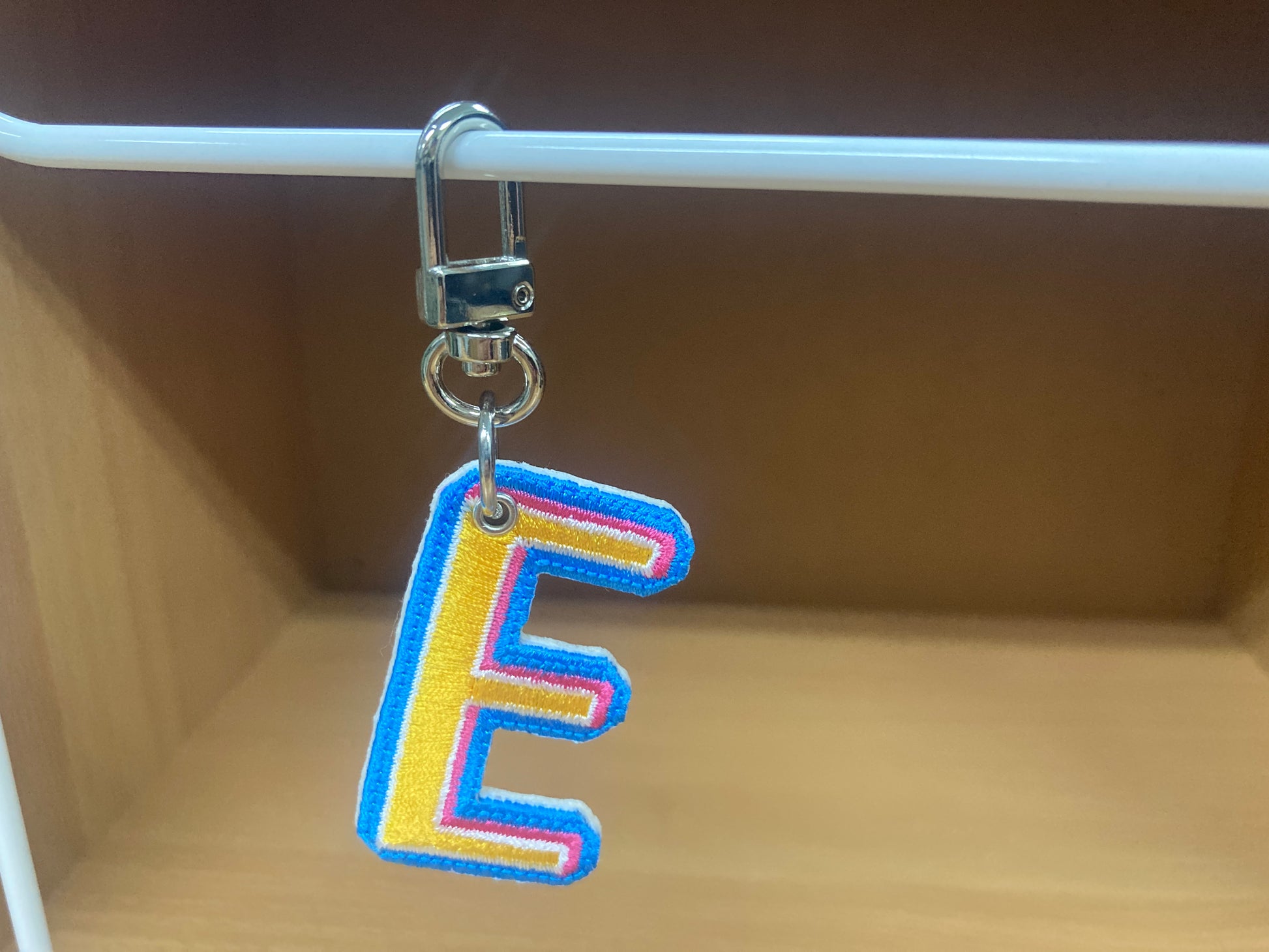 Tiny Treasures Seoul - Embroidered Initial E Bag Charm 4