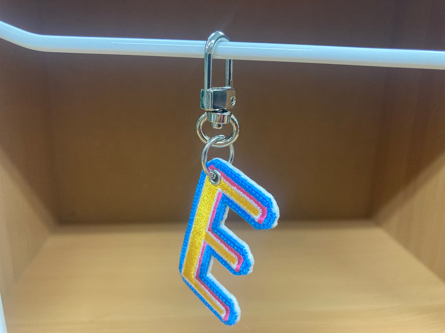 Tiny Treasures Seoul - Embroidered Initial E Bag Charm 7