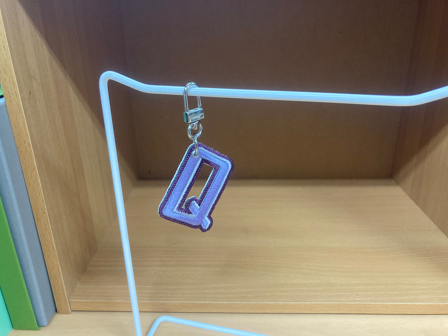 Tiny Treasures Seoul - Embroidered Initial Q Bag Charm 4