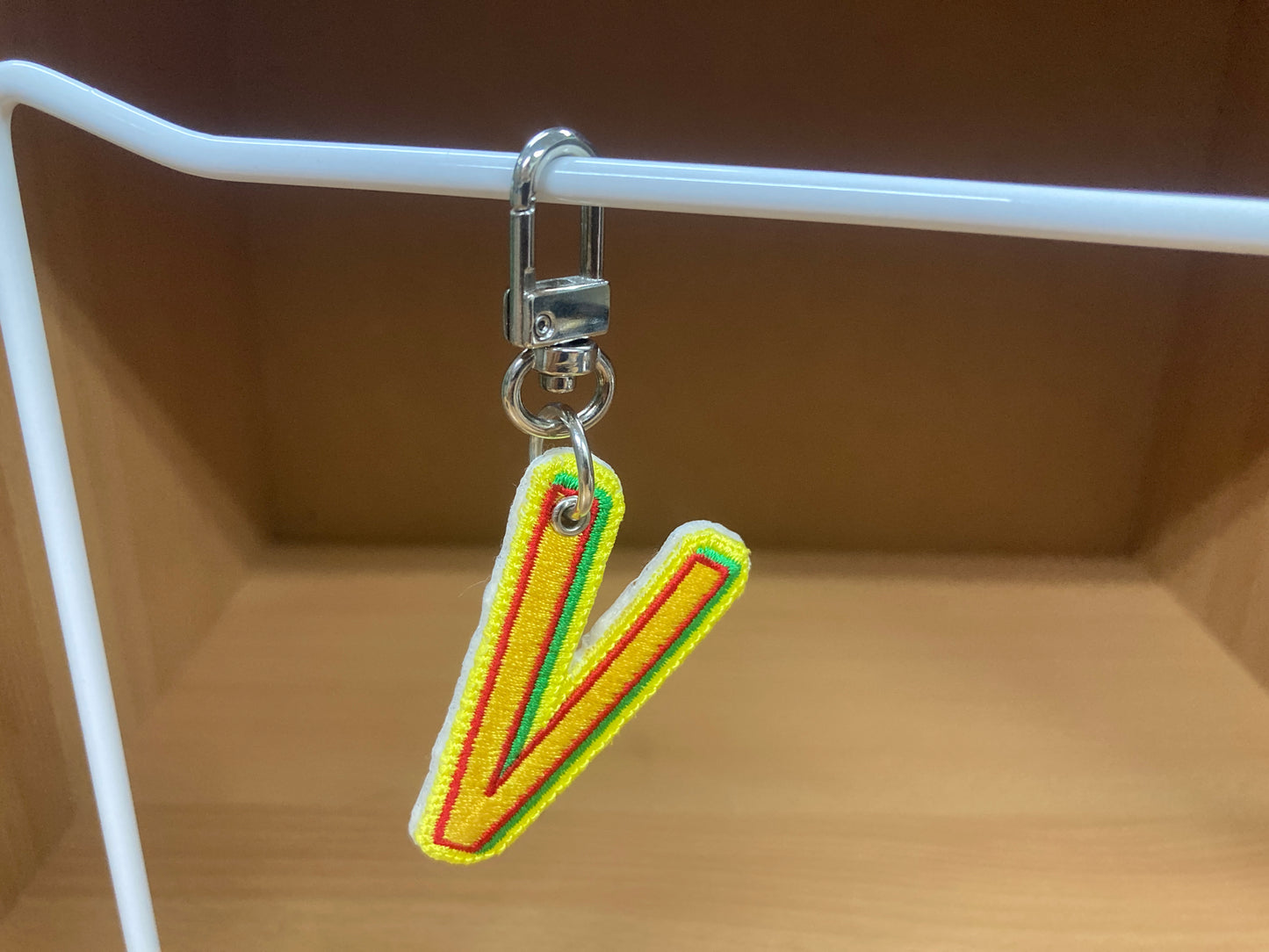 Tiny Treasures Seoul - Embroidered Initial V Bag Charm 2