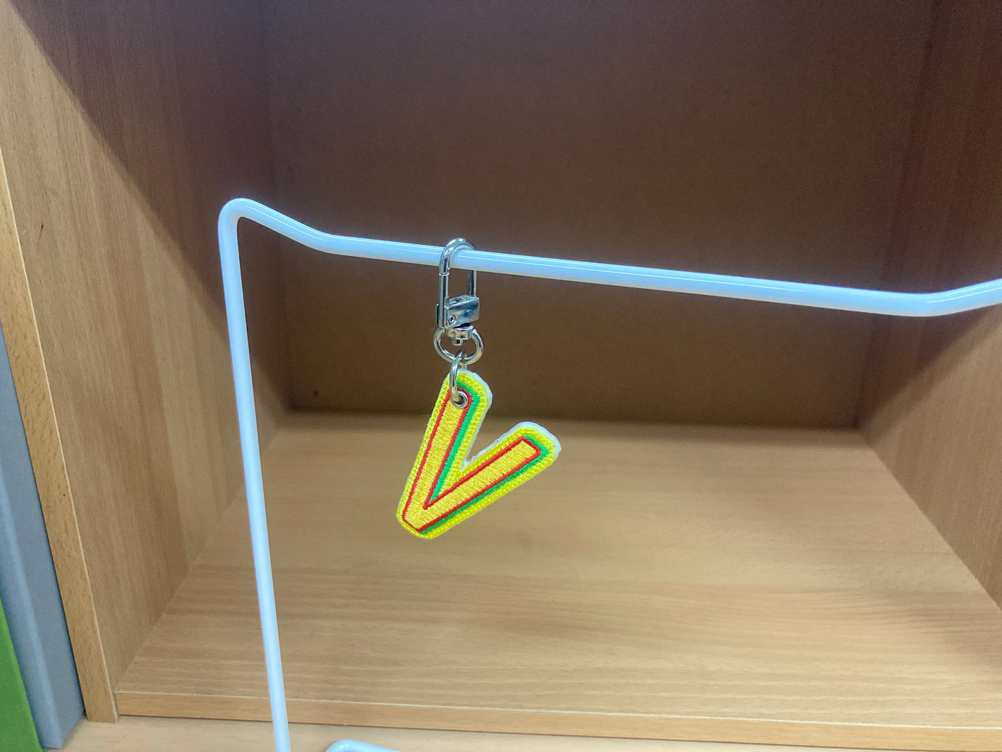 Tiny Treasures Seoul - Embroidered Initial V Bag Charm 3