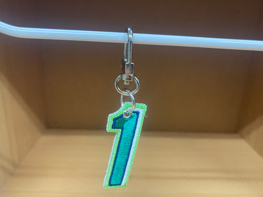 Tiny Treasures Seoul - Embroidered Number 1 Keychain 