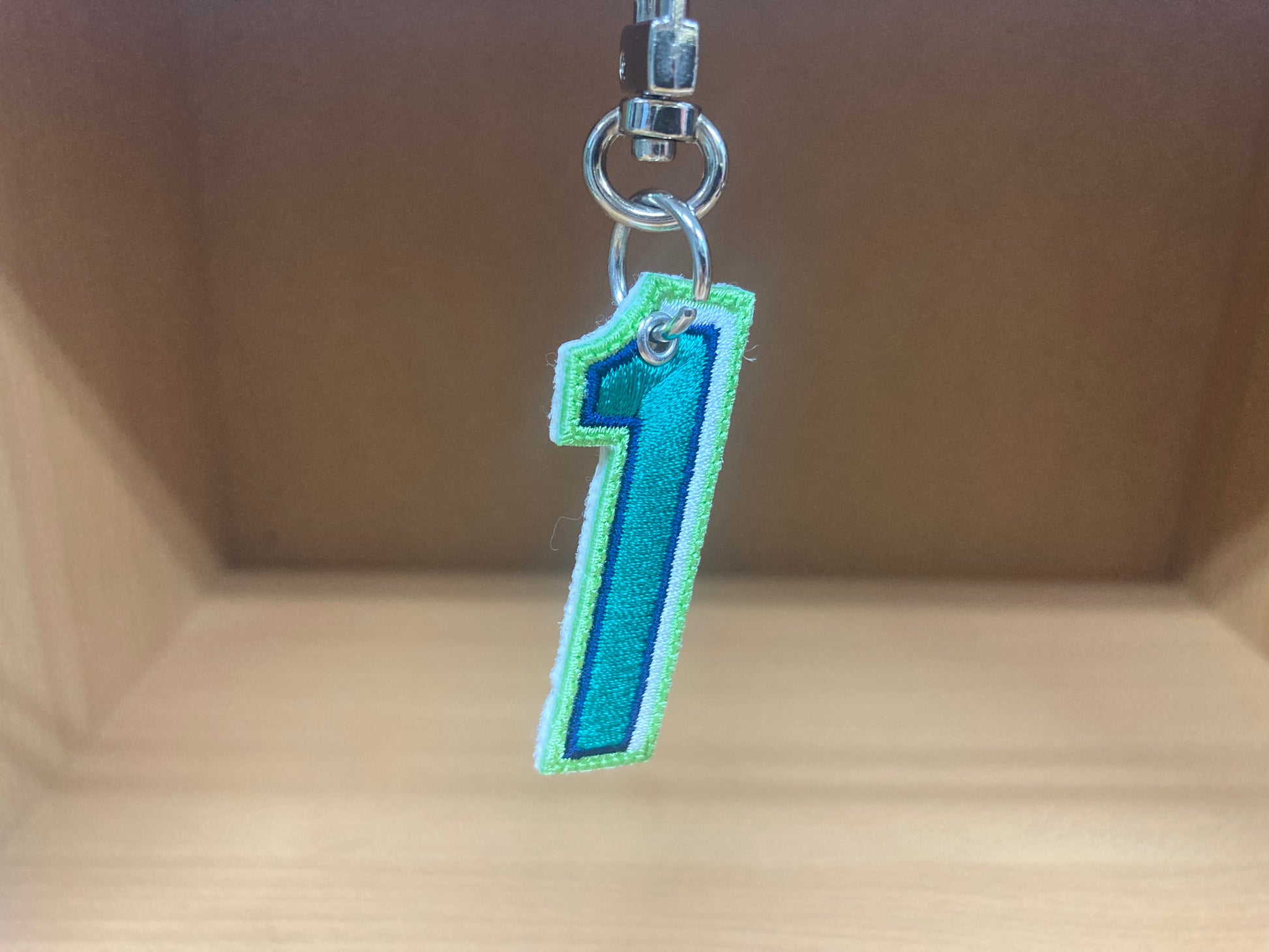 Tiny Treasures Seoul - Embroidered Number 1 Keychain 2