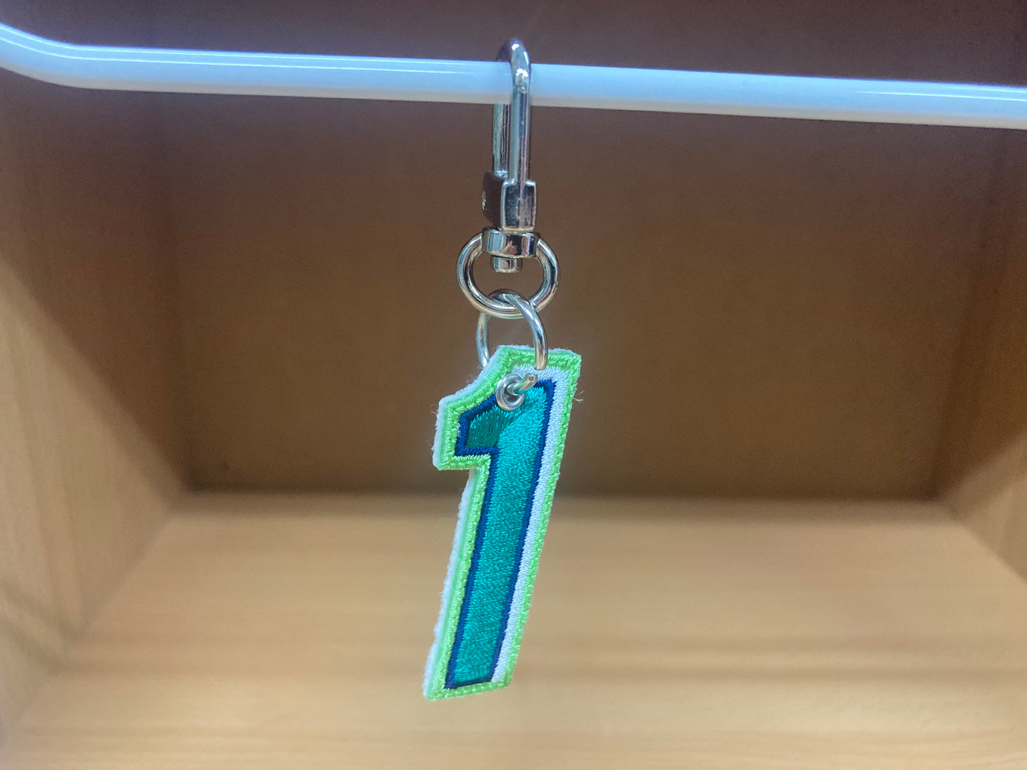 Tiny Treasures Seoul - Embroidered Number 1 Keychain 4