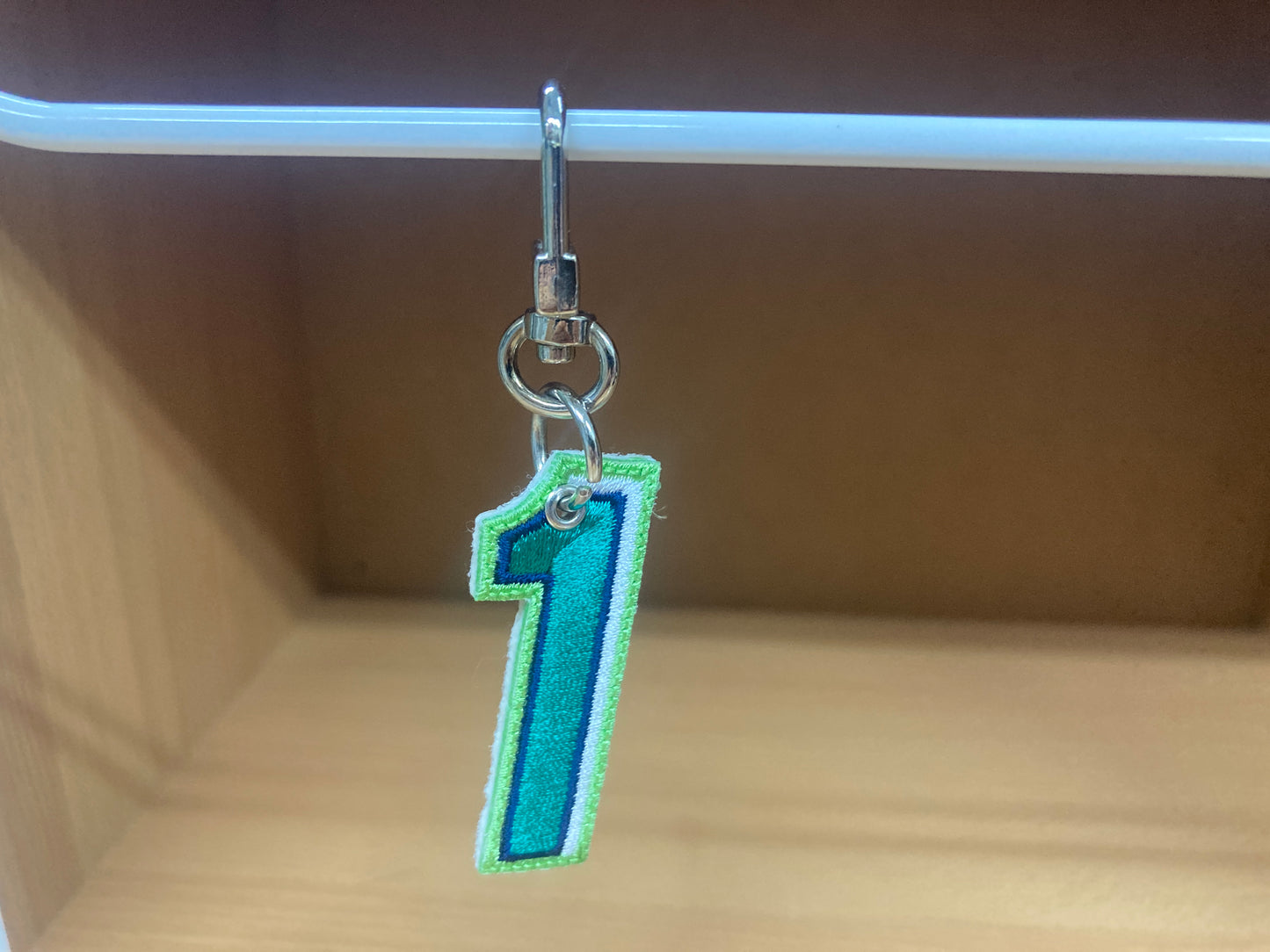 Tiny Treasures Seoul - Embroidered Number 1 Keychain 5