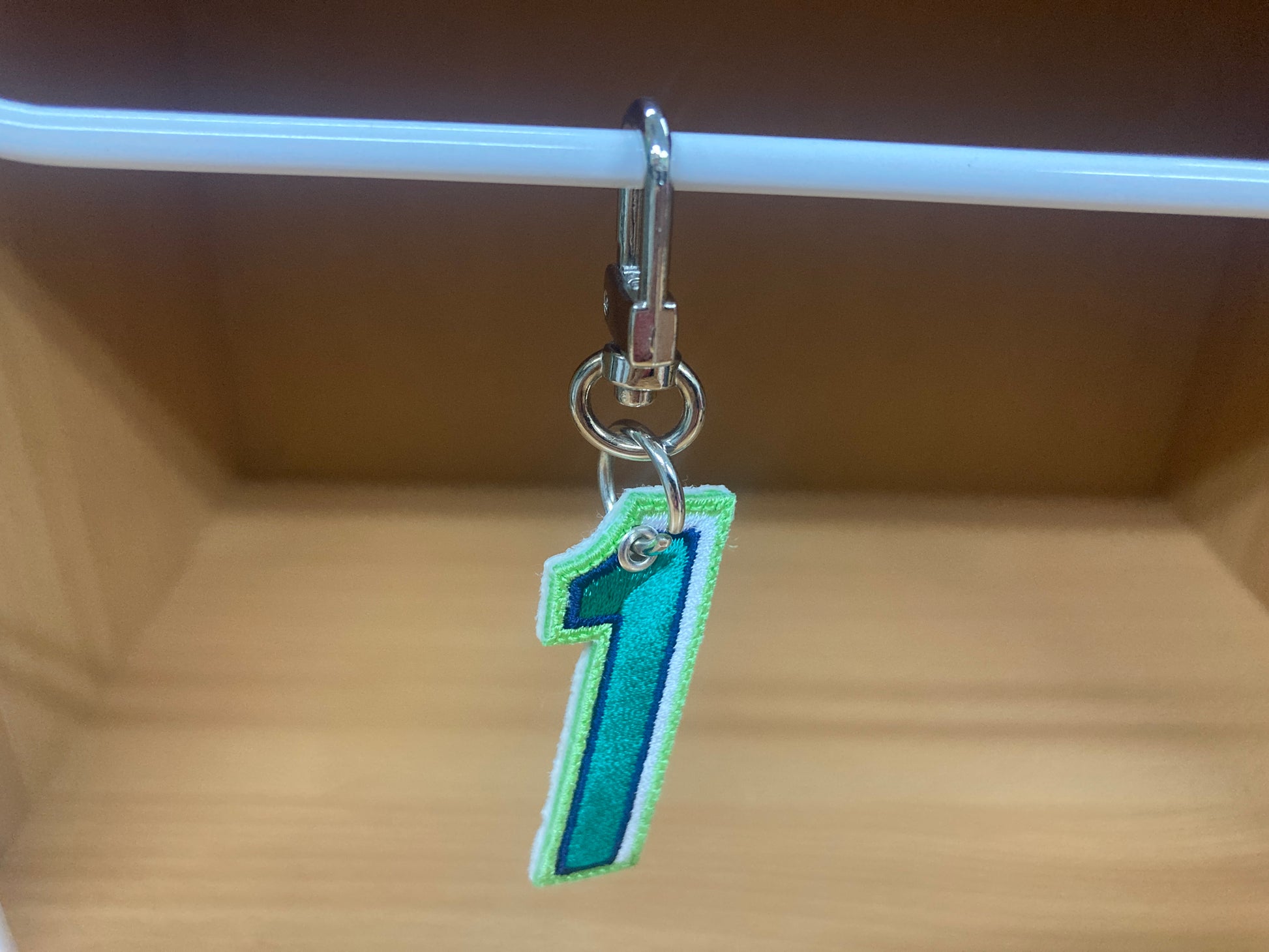 Tiny Treasures Seoul - Embroidered Number 1 Keychain 6