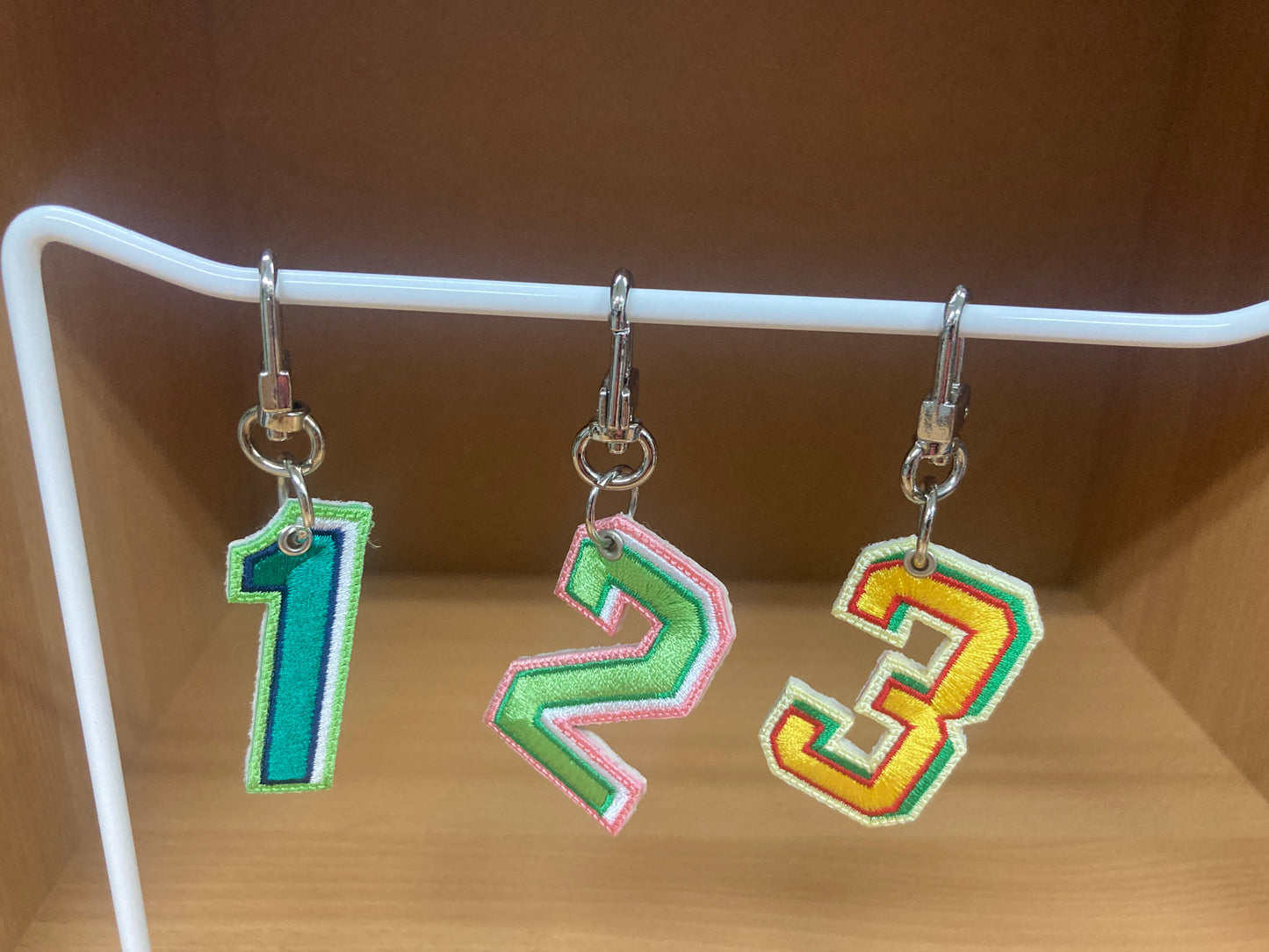 Tiny Treasures Seoul - Embroidered Number 1 Keychain 7