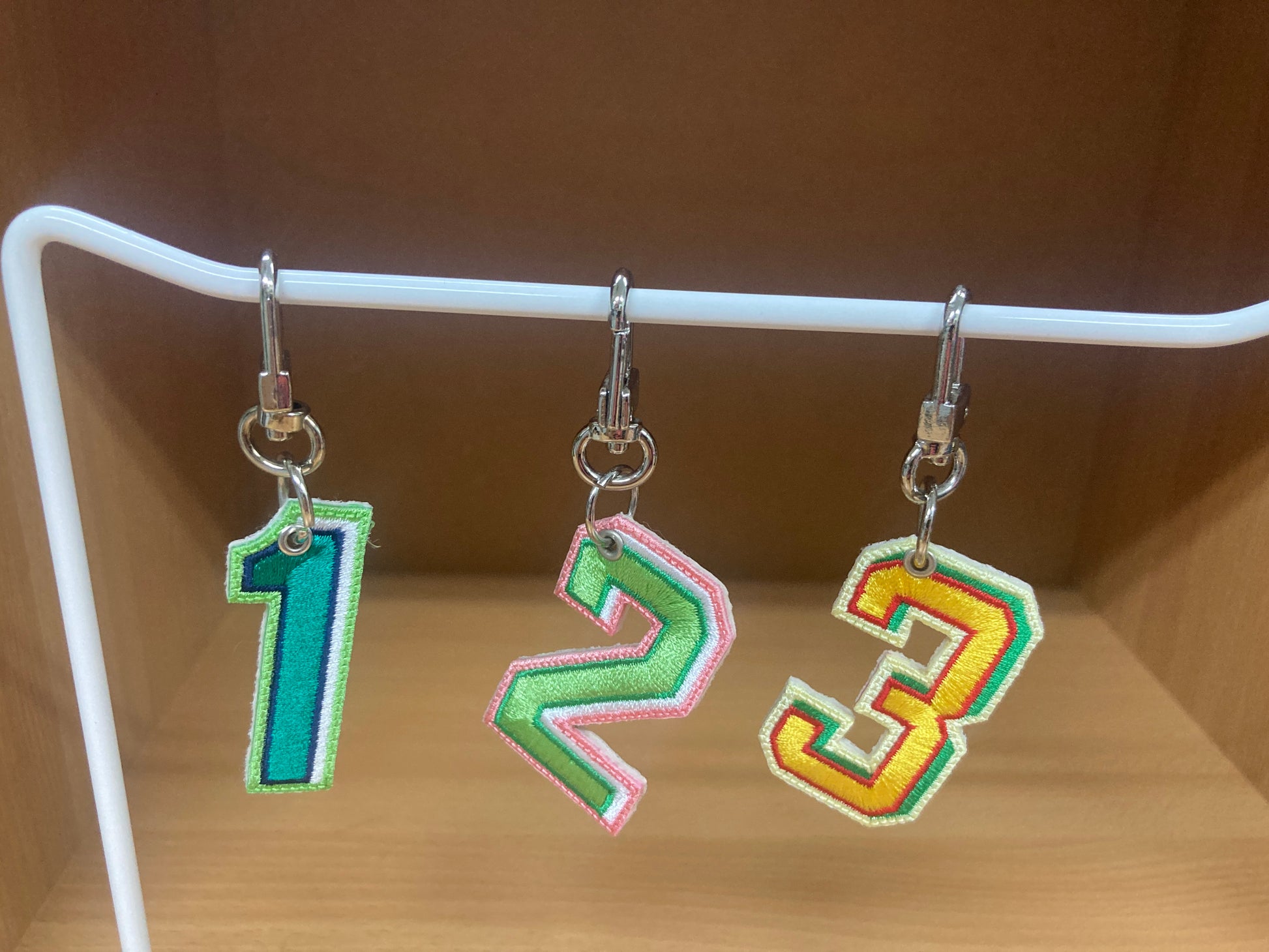 Tiny Treasures Seoul - Embroidered Number 1 Keychain 7
