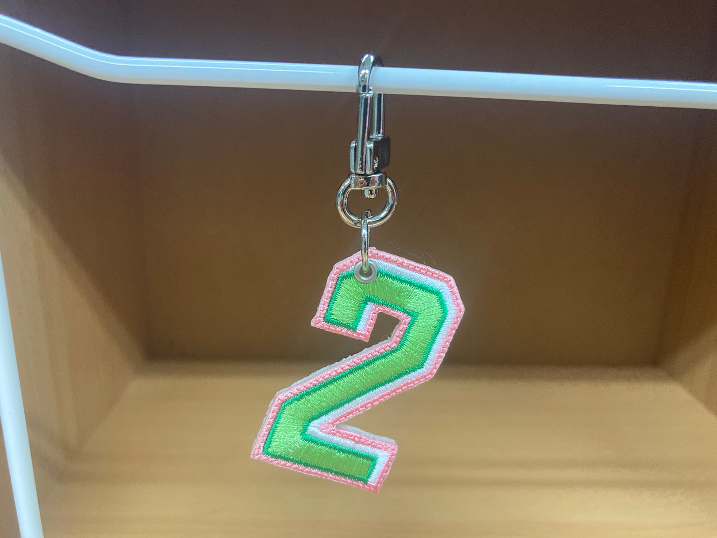 Tiny Treasures Seoul - Embroidered Number 2 Keychain 